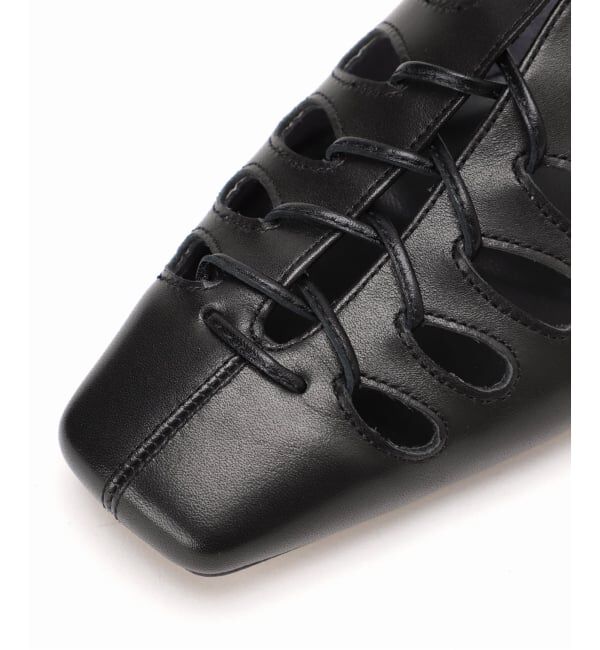 GRISE「GRISEレザースクエアカットワークレースアップフラット」|その他|