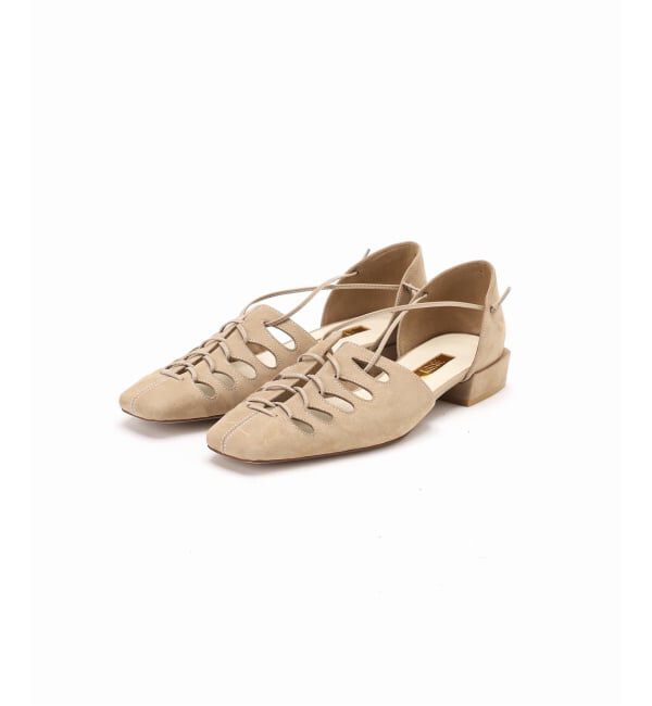 GRISE「GRISEレザースクエアカットワークレースアップフラット」|その他|