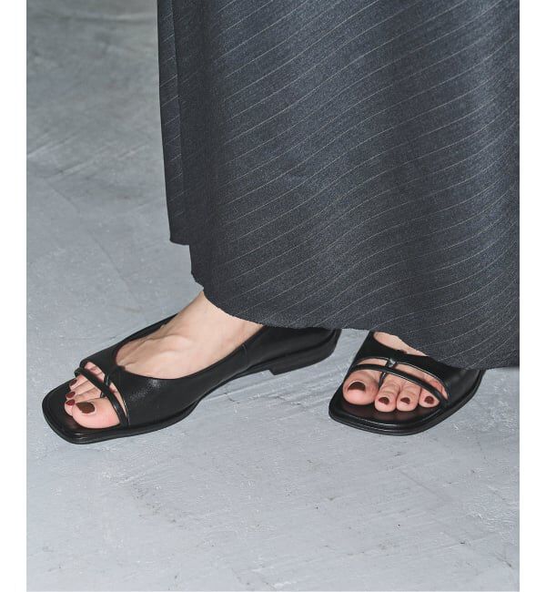 GRISE「《追加予約》GRISEレザーオープントゥトングフラット」|その他|