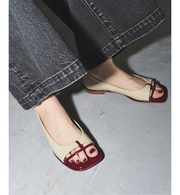 GRISE「《追加予約》GRISEレザーオープントゥトングフラット」|その他|