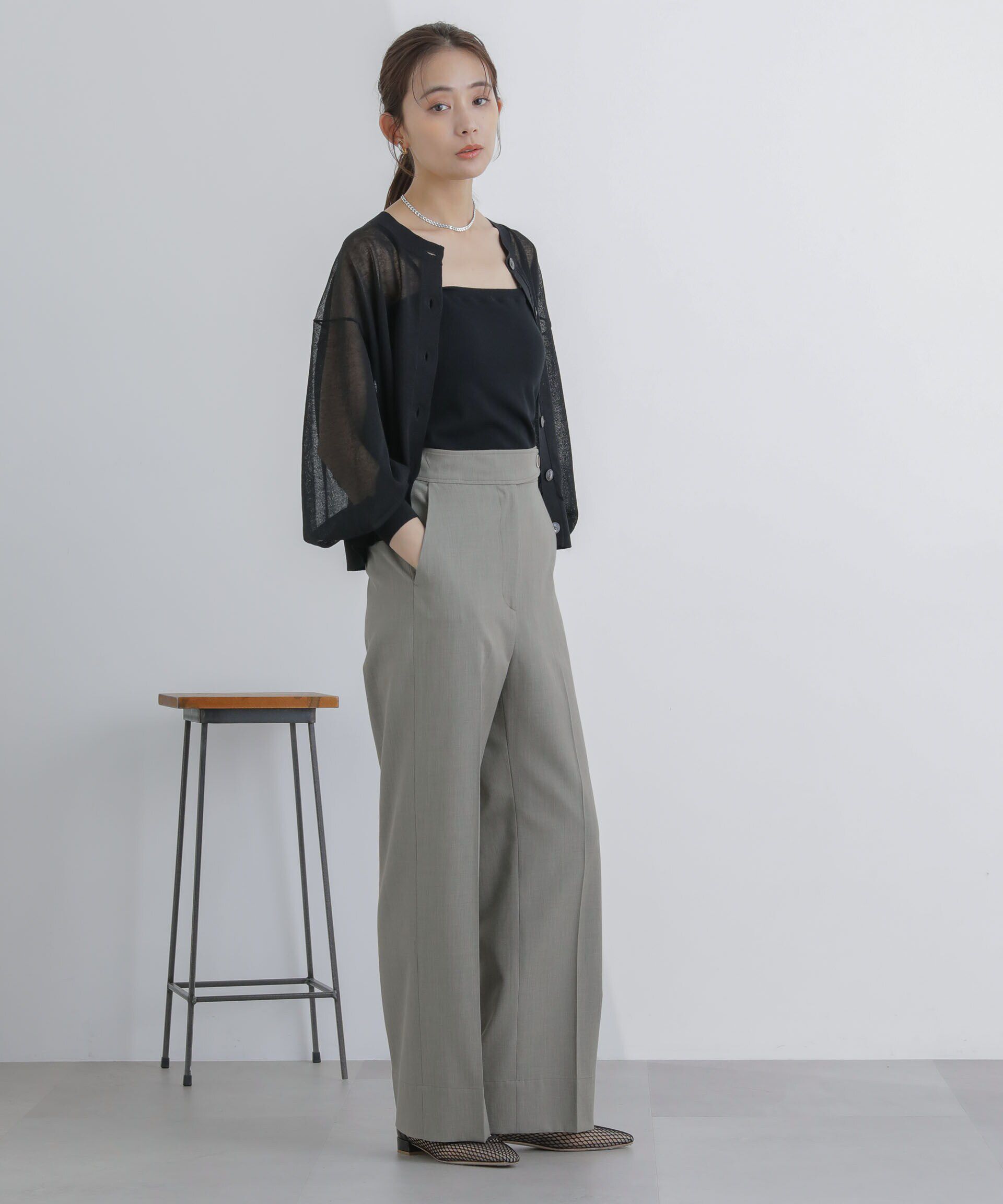 nano･universe「サイドボタンワイドパンツ(セットアップ対応)」|その他|