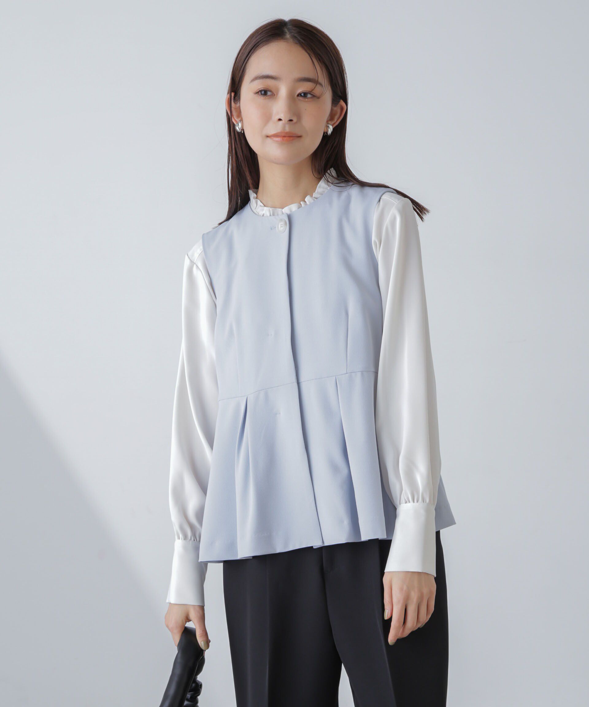 nano･universe「多機能素材ペプラムジレ(セットアップ可）」|ベスト・ジレ|