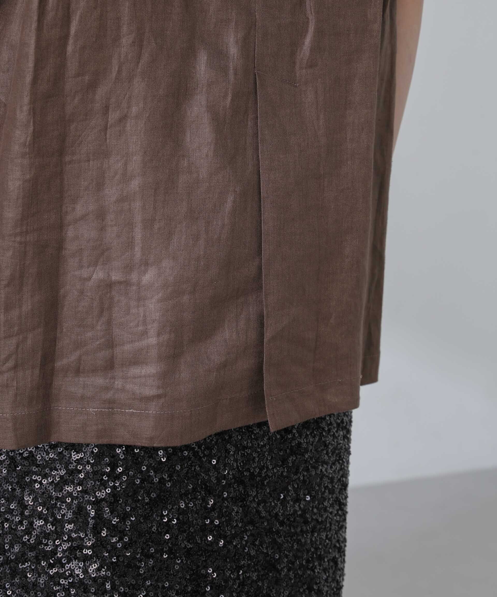 nano･universe「ベルト付リネンジレ(セットアップ可)」|ベスト・ジレ|