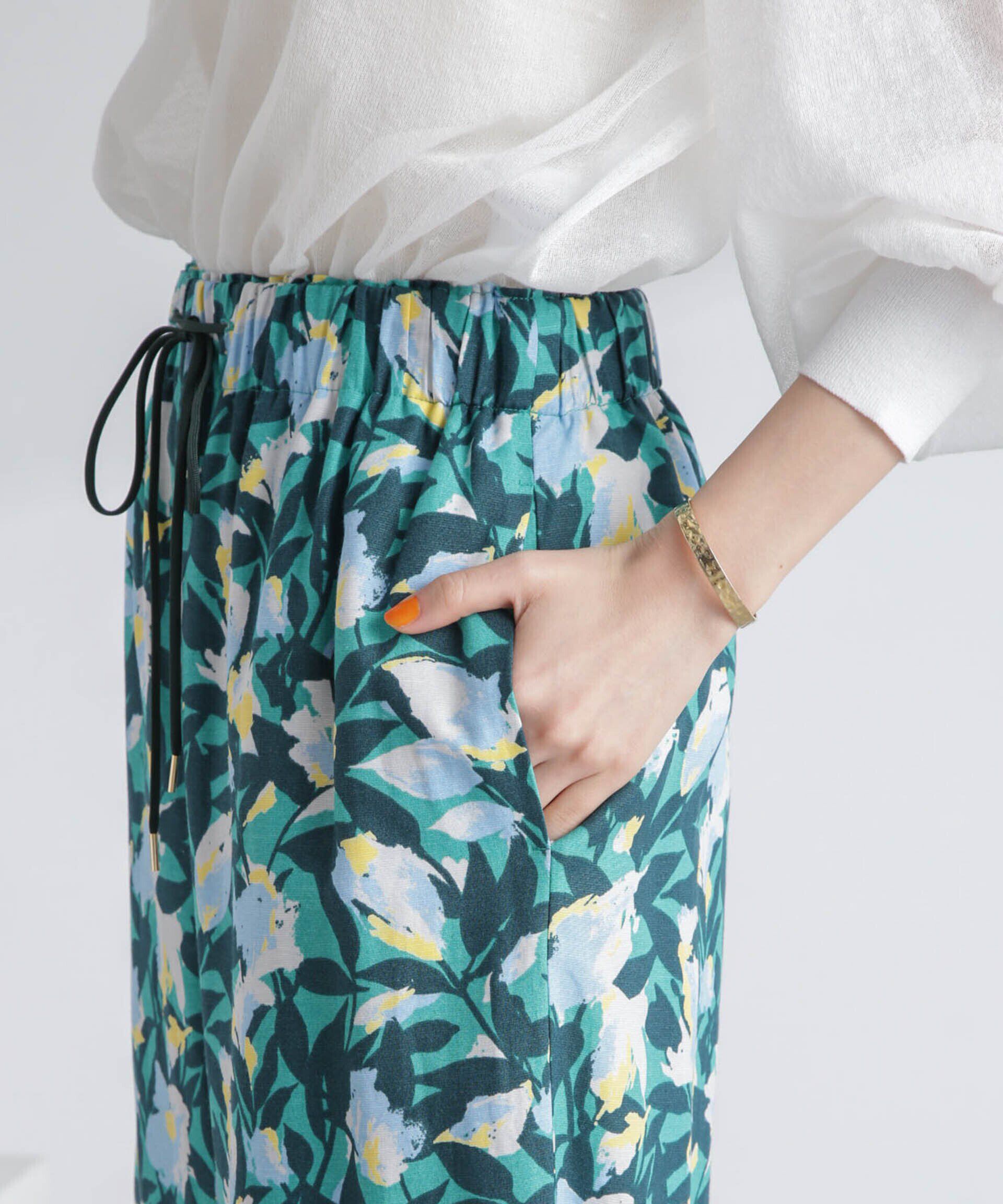 nano･universe「ボタニカルプリントイージーワイドパンツ」|その他|