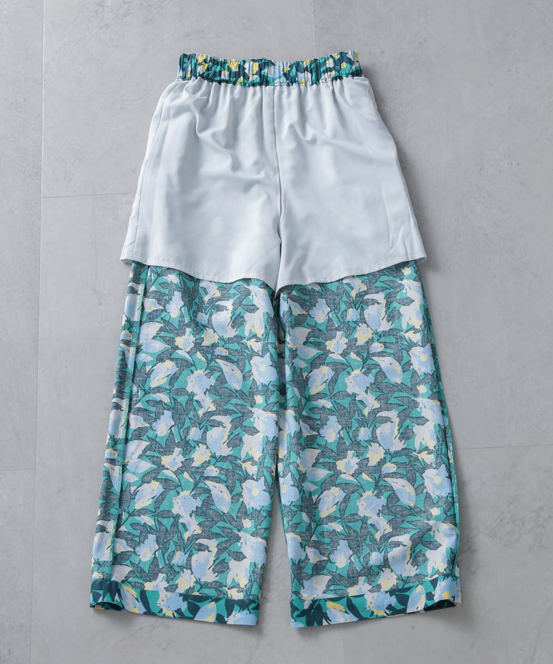 nano･universe「ボタニカルプリントイージーワイドパンツ」|その他|