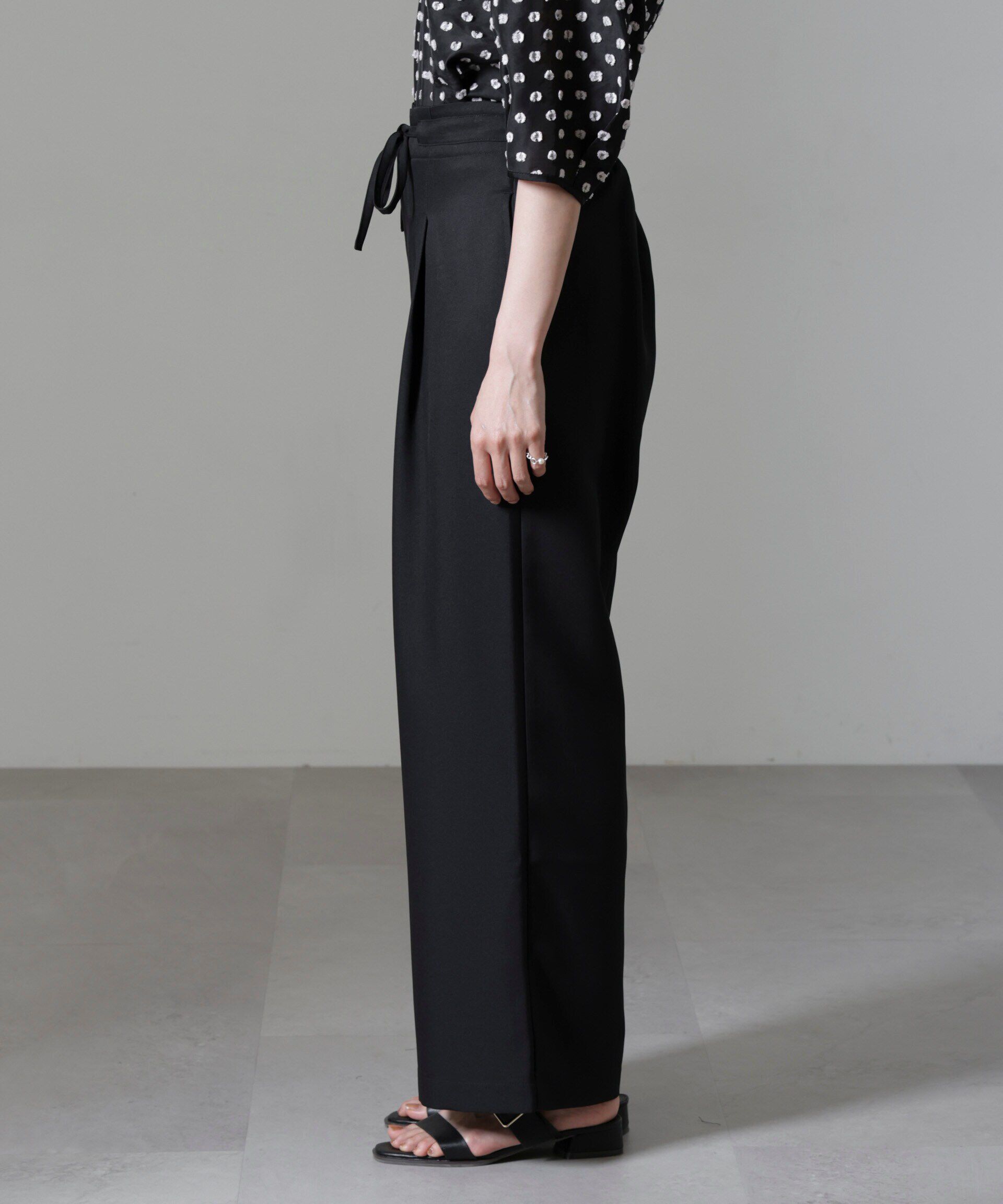 nano･universe「ウエストリボンベルトパンツ(セットアップ可)」|チノ|