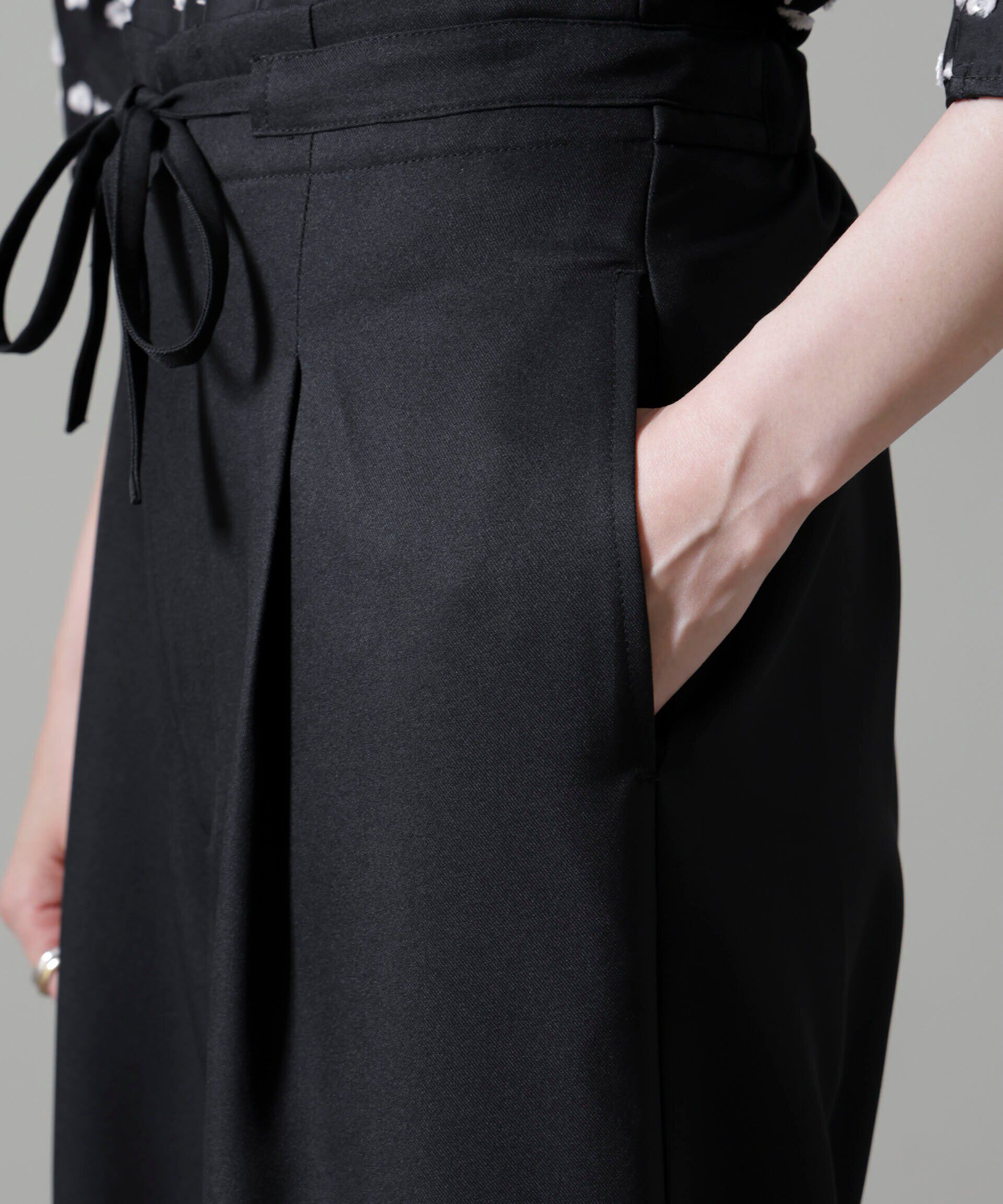 nano･universe「ウエストリボンベルトパンツ(セットアップ可)」|チノ|