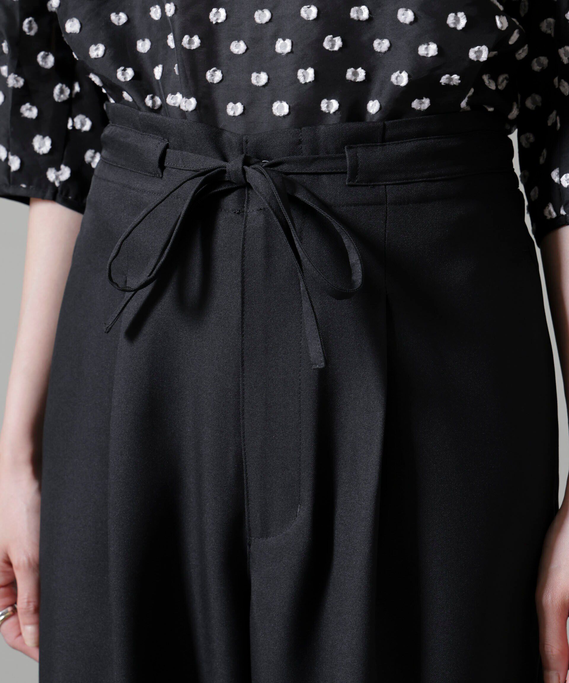 nano･universe「ウエストリボンベルトパンツ(セットアップ可)」|チノ|