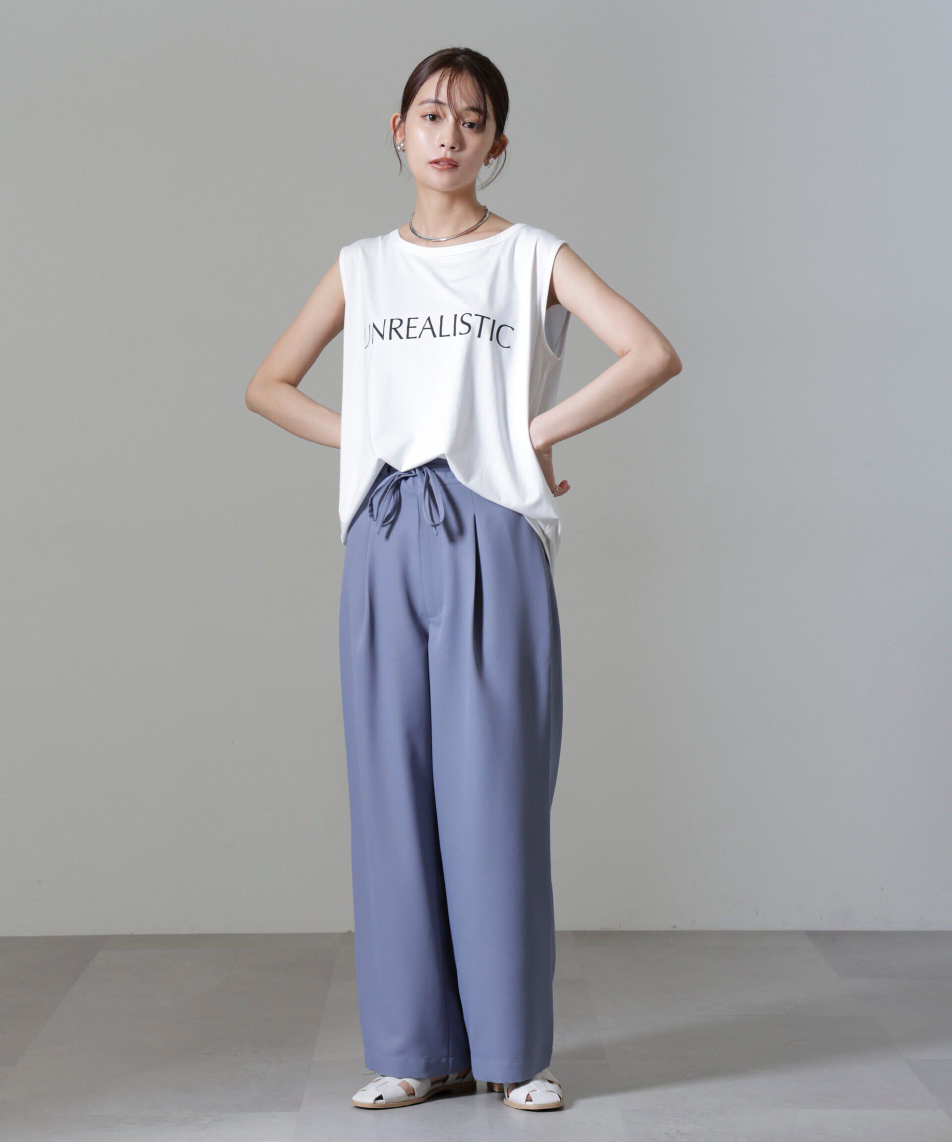 nano･universe「ウエストリボンベルトパンツ(セットアップ可)」|チノ|