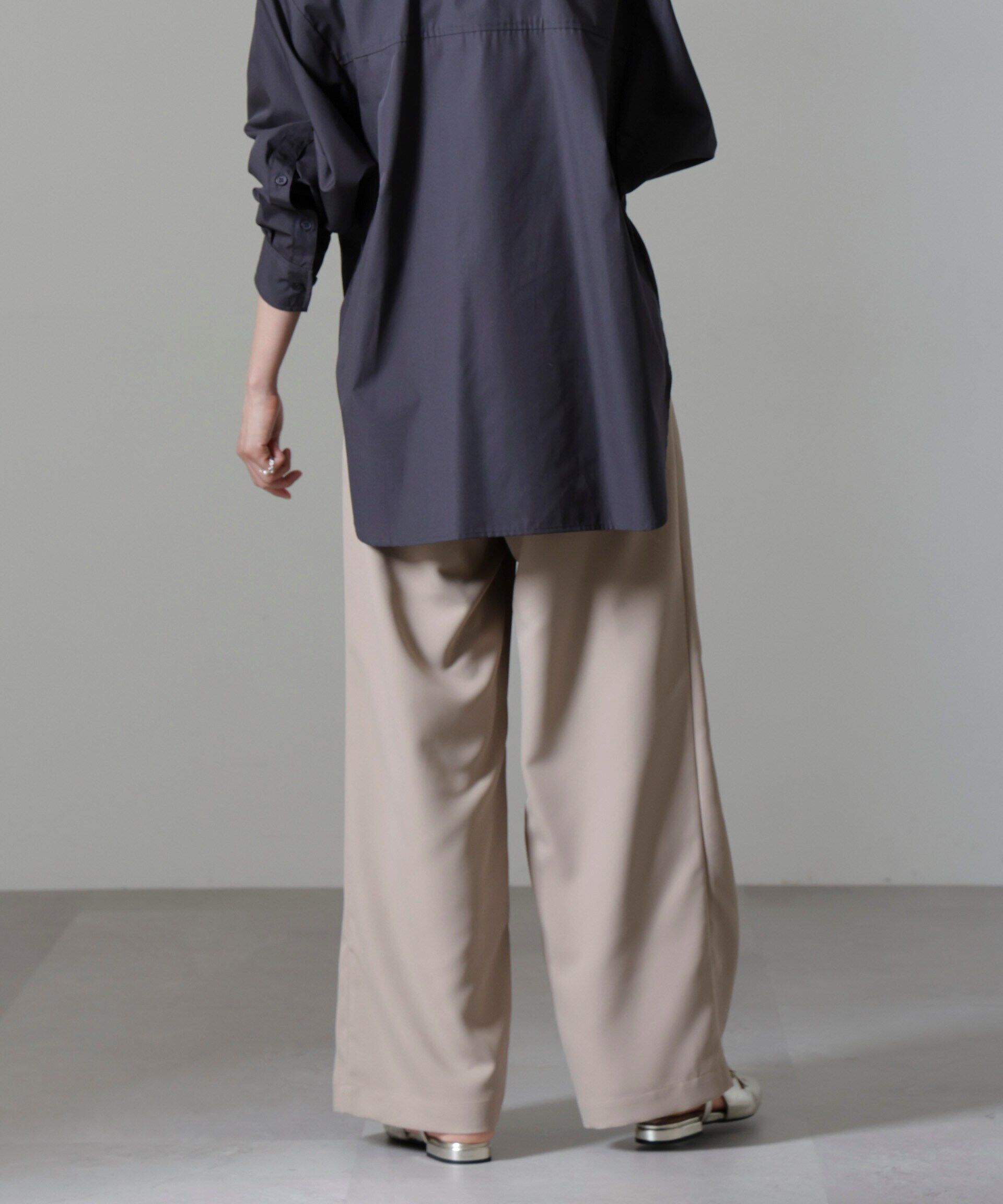 nano･universe「ウエストリボンベルトパンツ(セットアップ可)」|チノ|