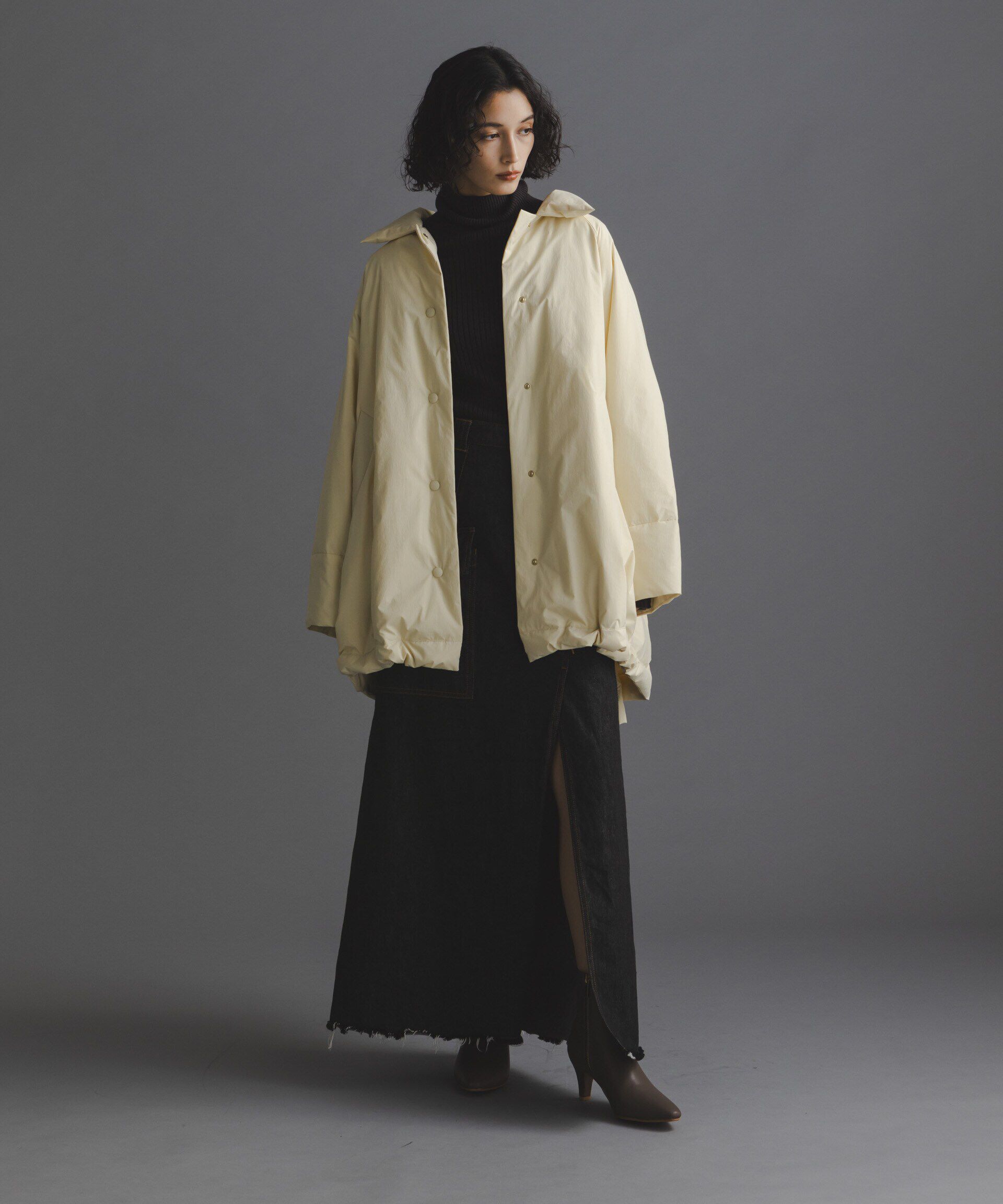 nano･universe「「西川ダウン(R)」ミドル丈バックタックコート」|ダウン|