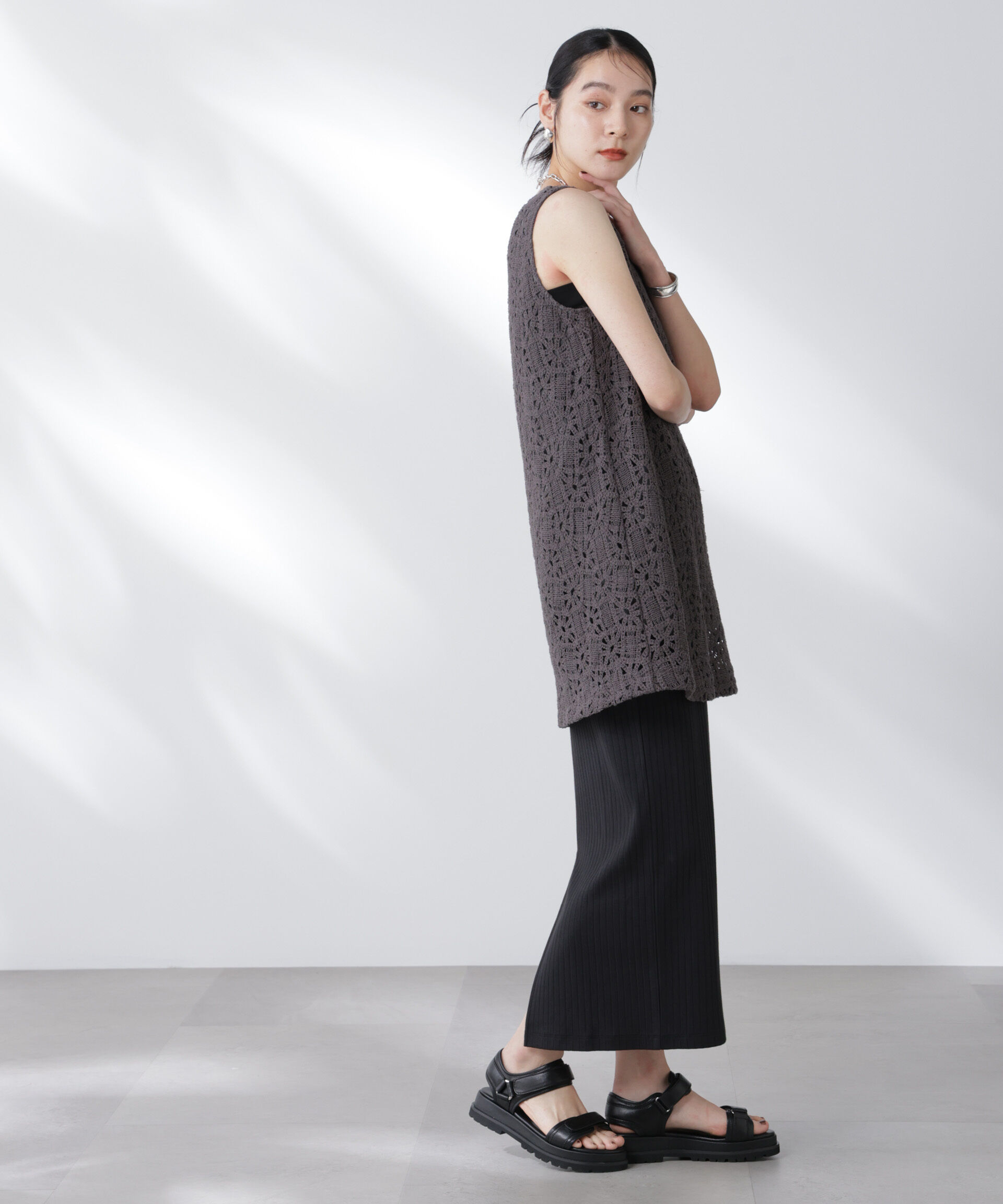 nano･universe「Anti Soaked(R) 汗染み防止リブタイトスカート（セットアップ可）」|スカート|