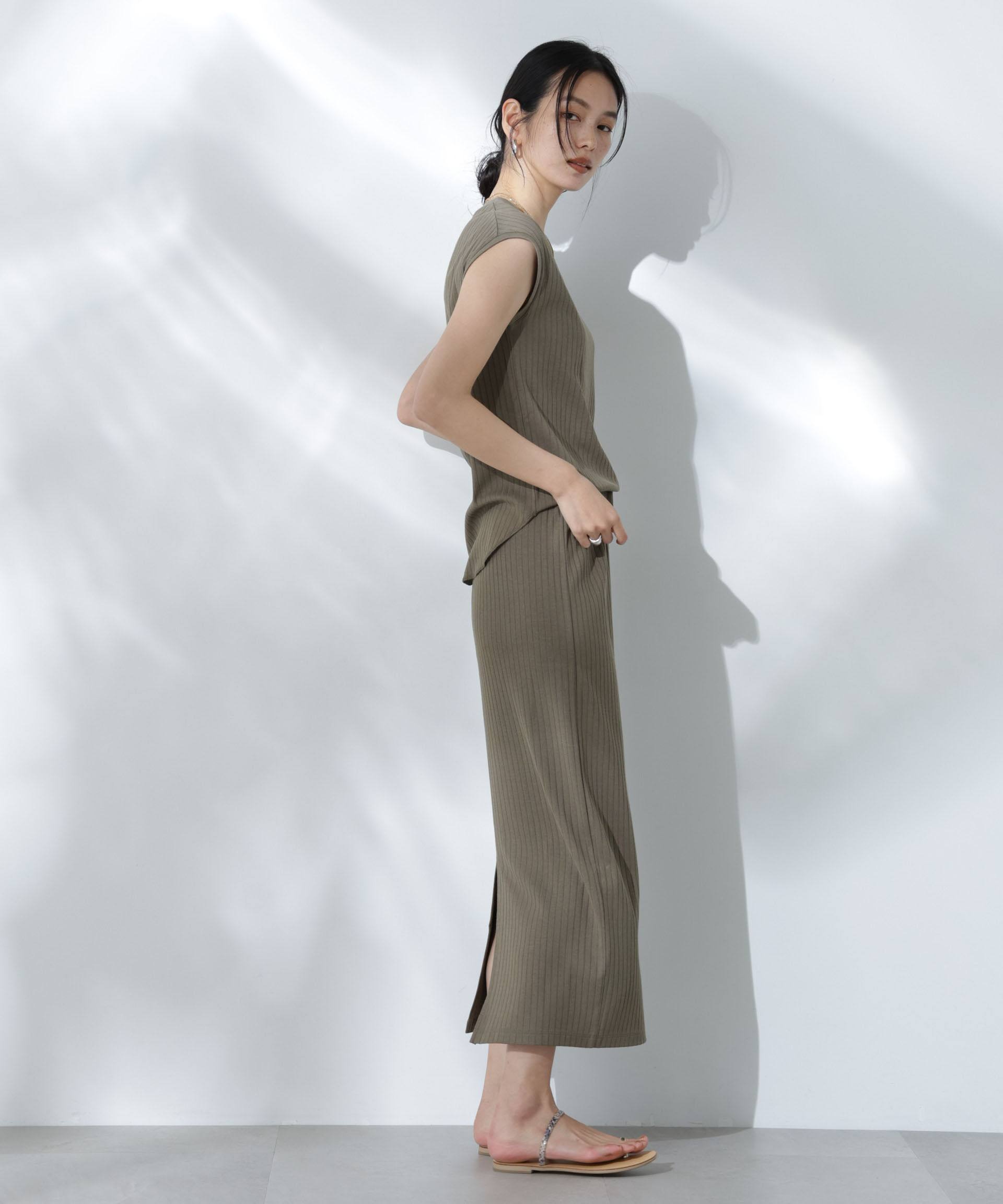 nano･universe「Anti Soaked(R) 汗染み防止リブタイトスカート（セットアップ可）」|スカート|