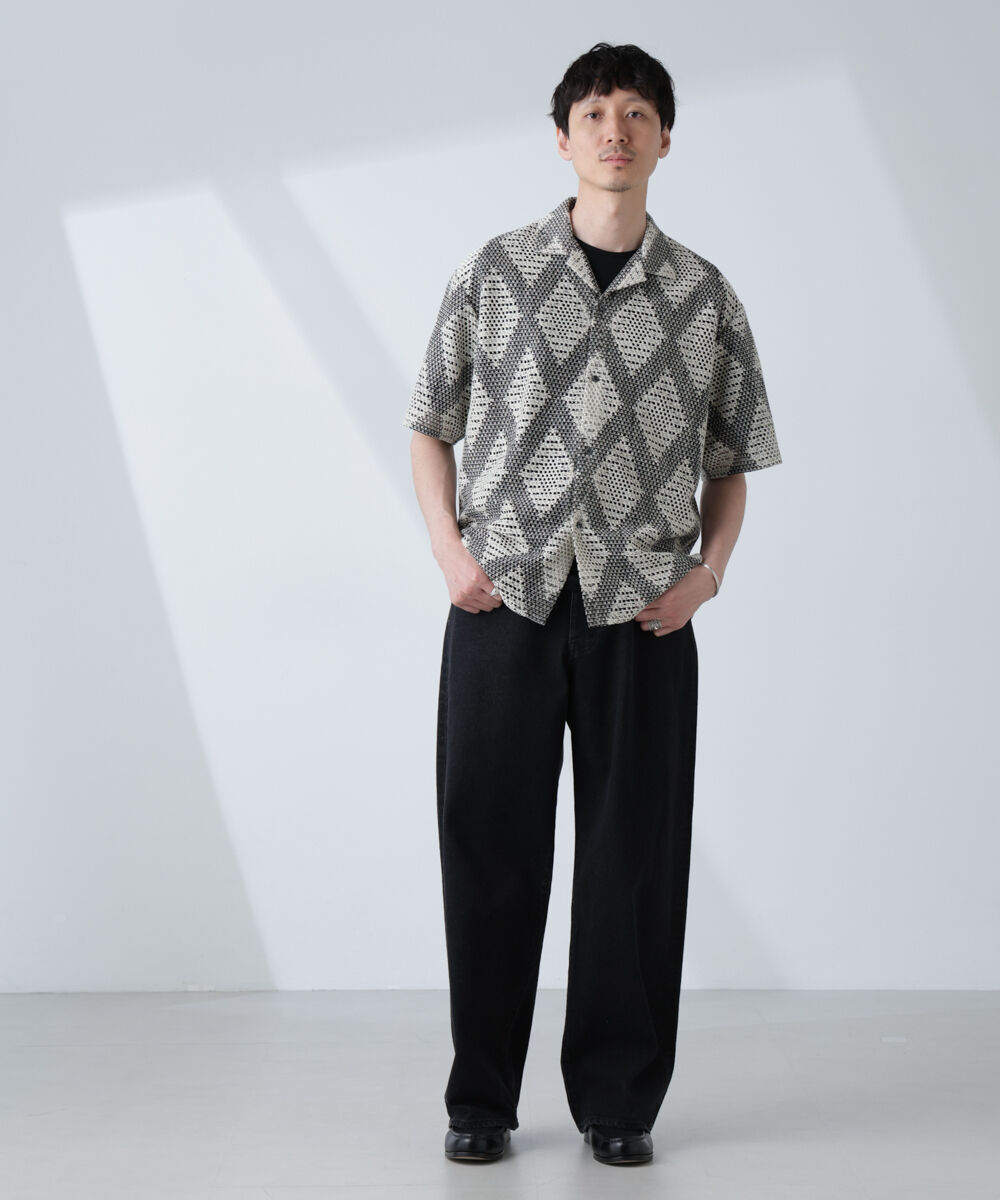 nano･universe「ダイヤレース オープンカラーシャツ」|シャツ・ブラウス|