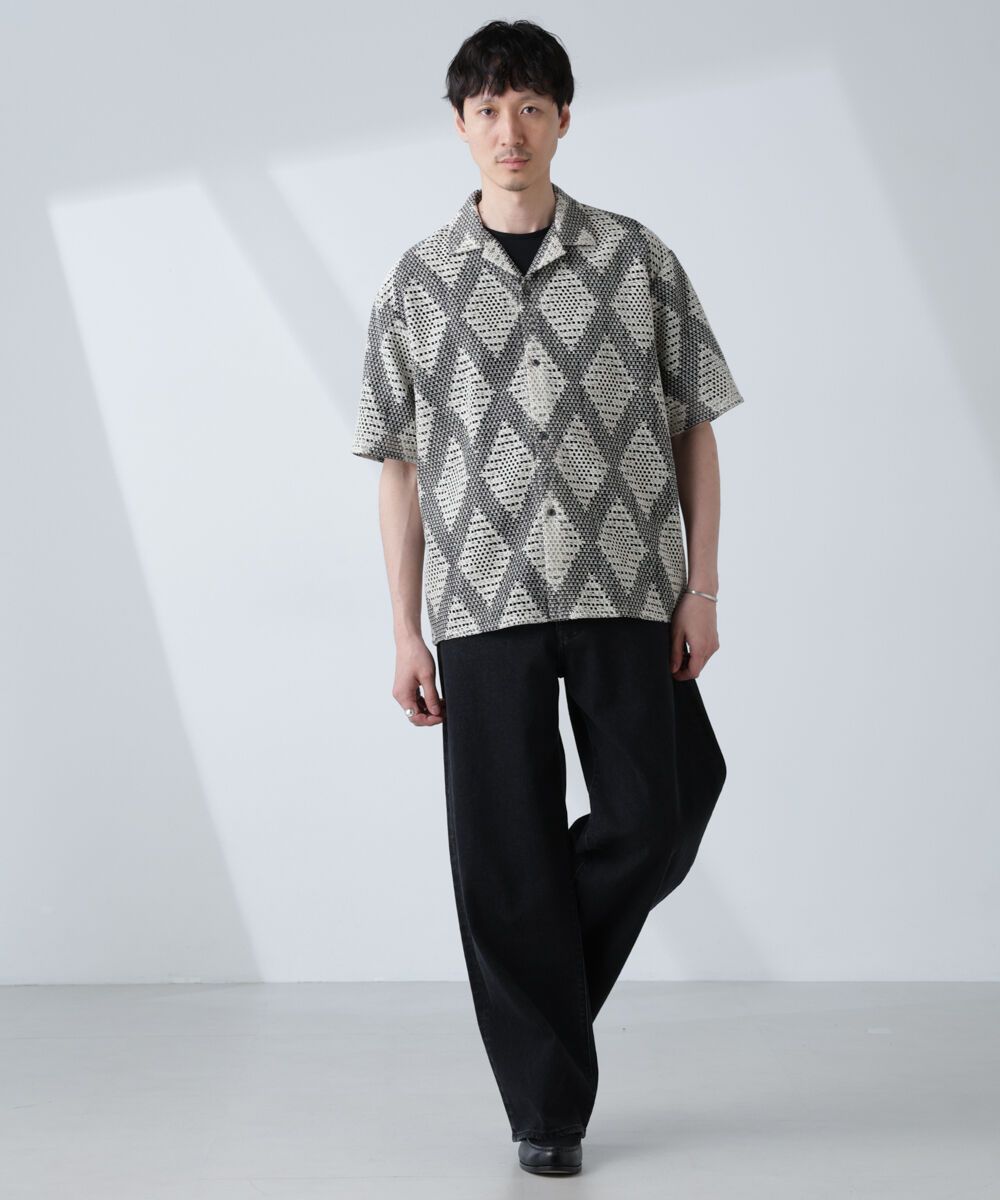nano･universe「ダイヤレース オープンカラーシャツ」|シャツ・ブラウス|