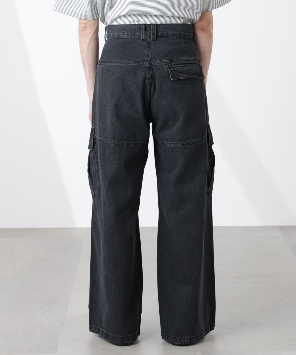 nano･universe「ビッグポケットデニムワイドカーゴパンツ」|チノ|