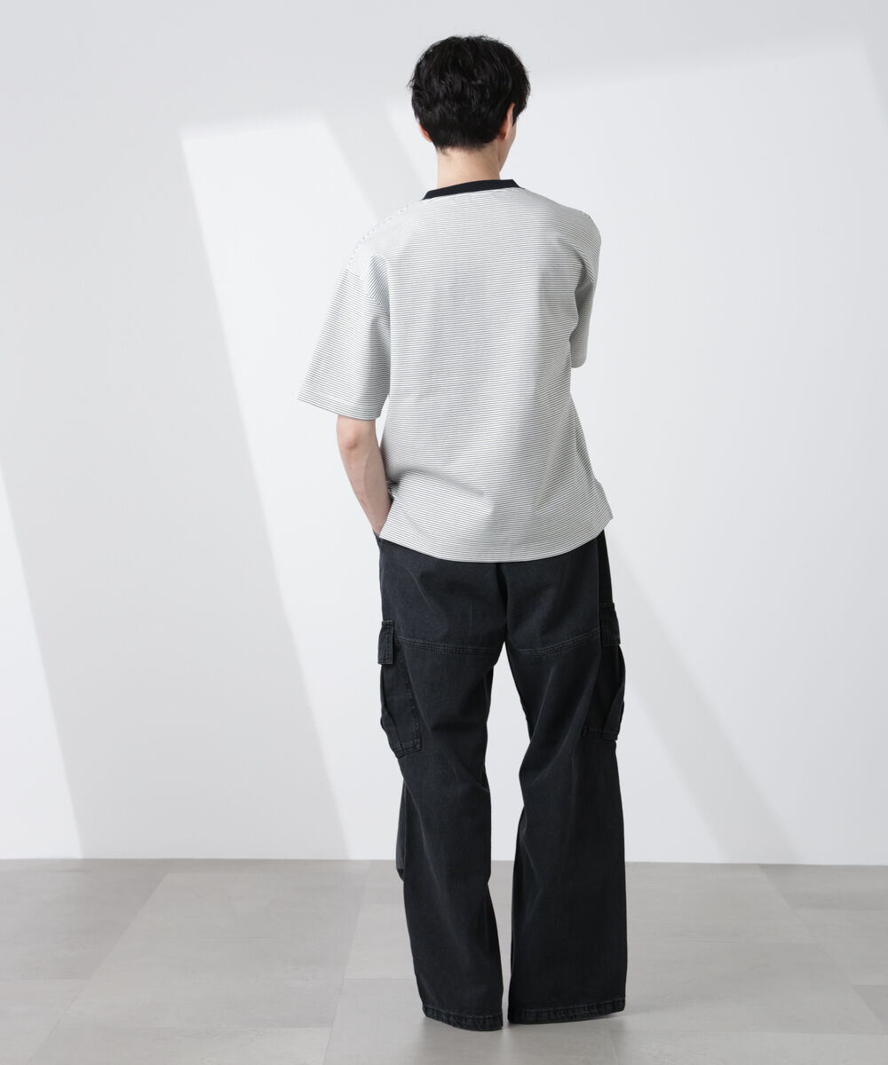 nano･universe「ビッグポケットデニムワイドカーゴパンツ」|チノ|