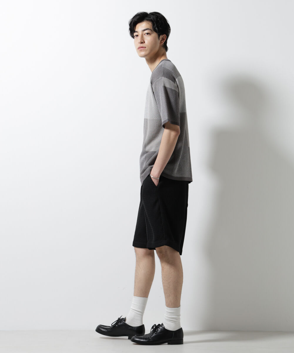 nano･universe「ジャガードニットソーショートパンツ（セットアップ可）」|チノ|