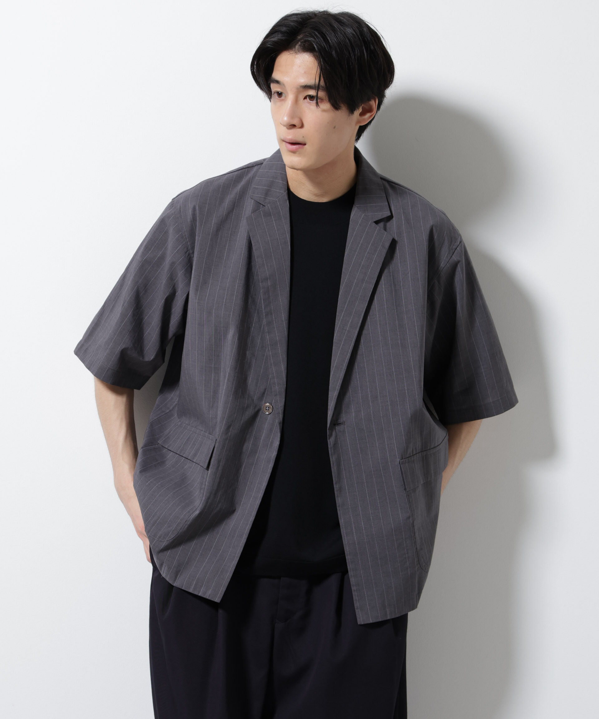 nano･universe「TEXBRID(R)シャツジャケット 半袖」|テーラードジャケット|パターン1