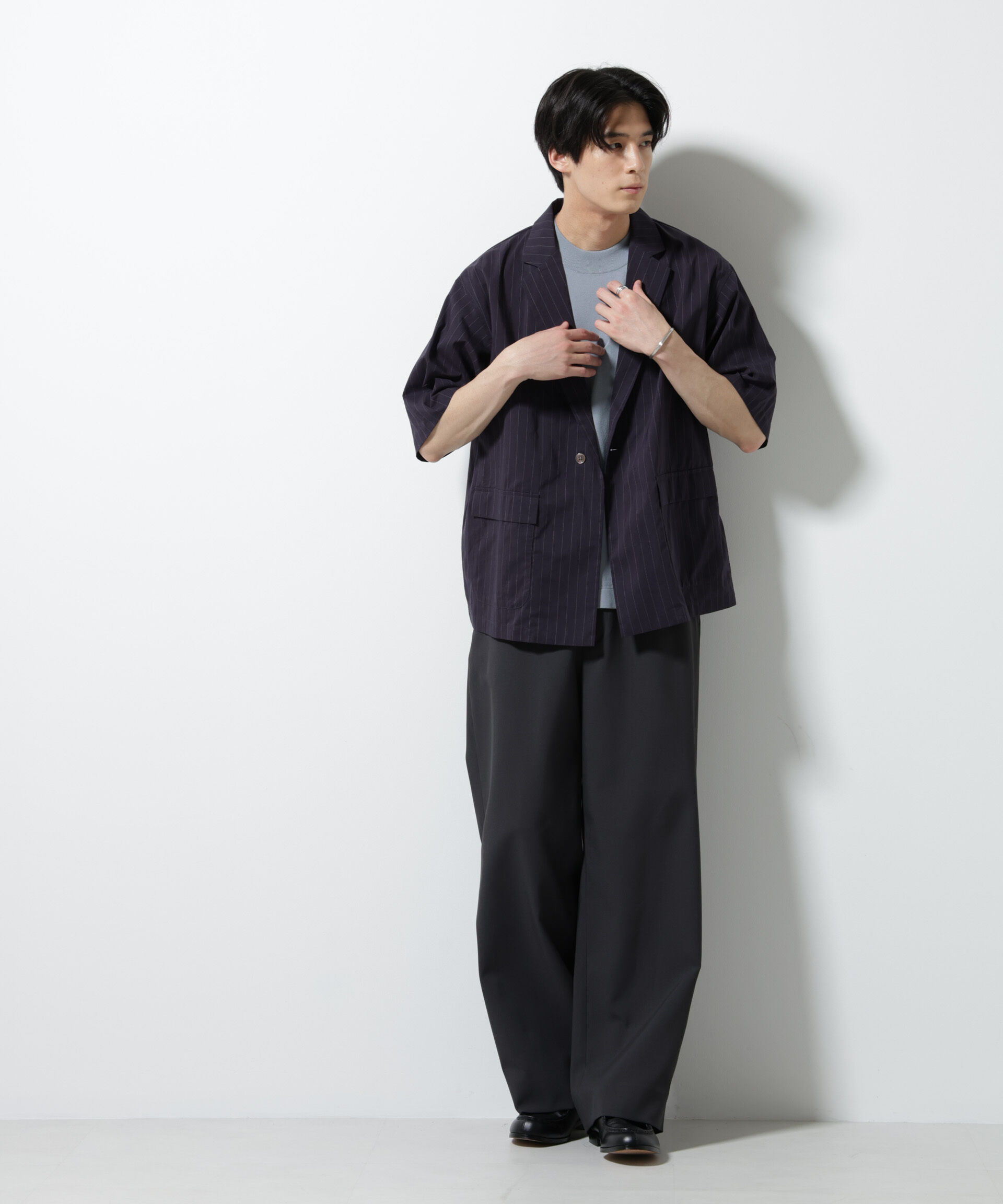 nano･universe「TEXBRID(R)シャツジャケット 半袖」|テーラードジャケット|