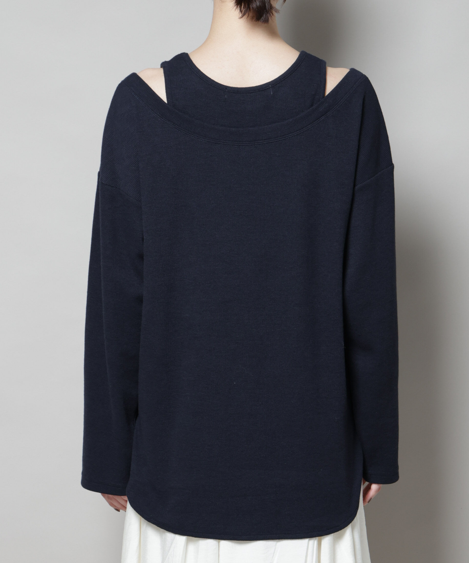 nano･universe「フェイクレイヤードワッフルカットトップス」|Tシャツ・カットソー|