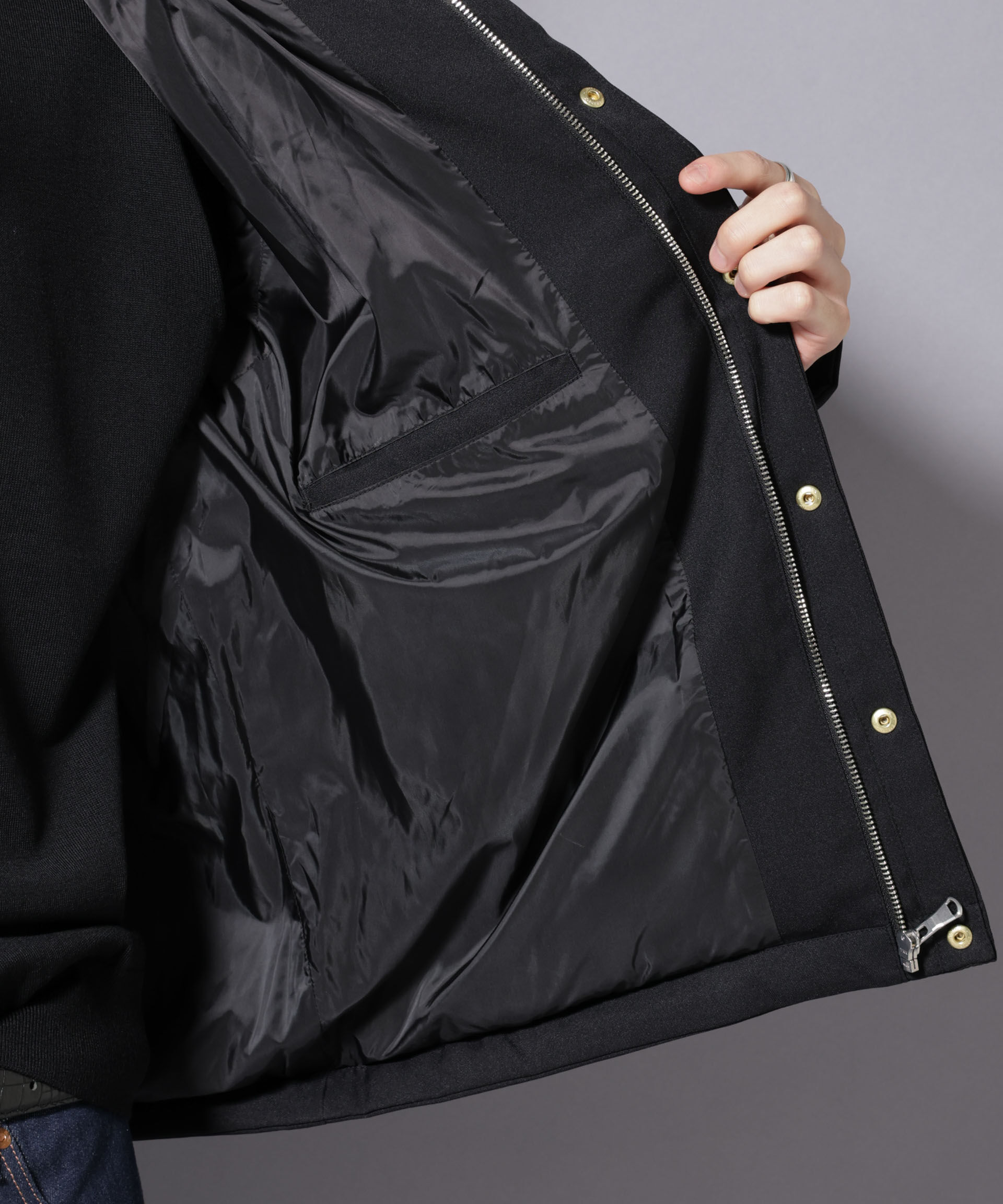 nano･universe「「西川ダウン(R)」ボアカラーサージショートダウン」|ダウン|