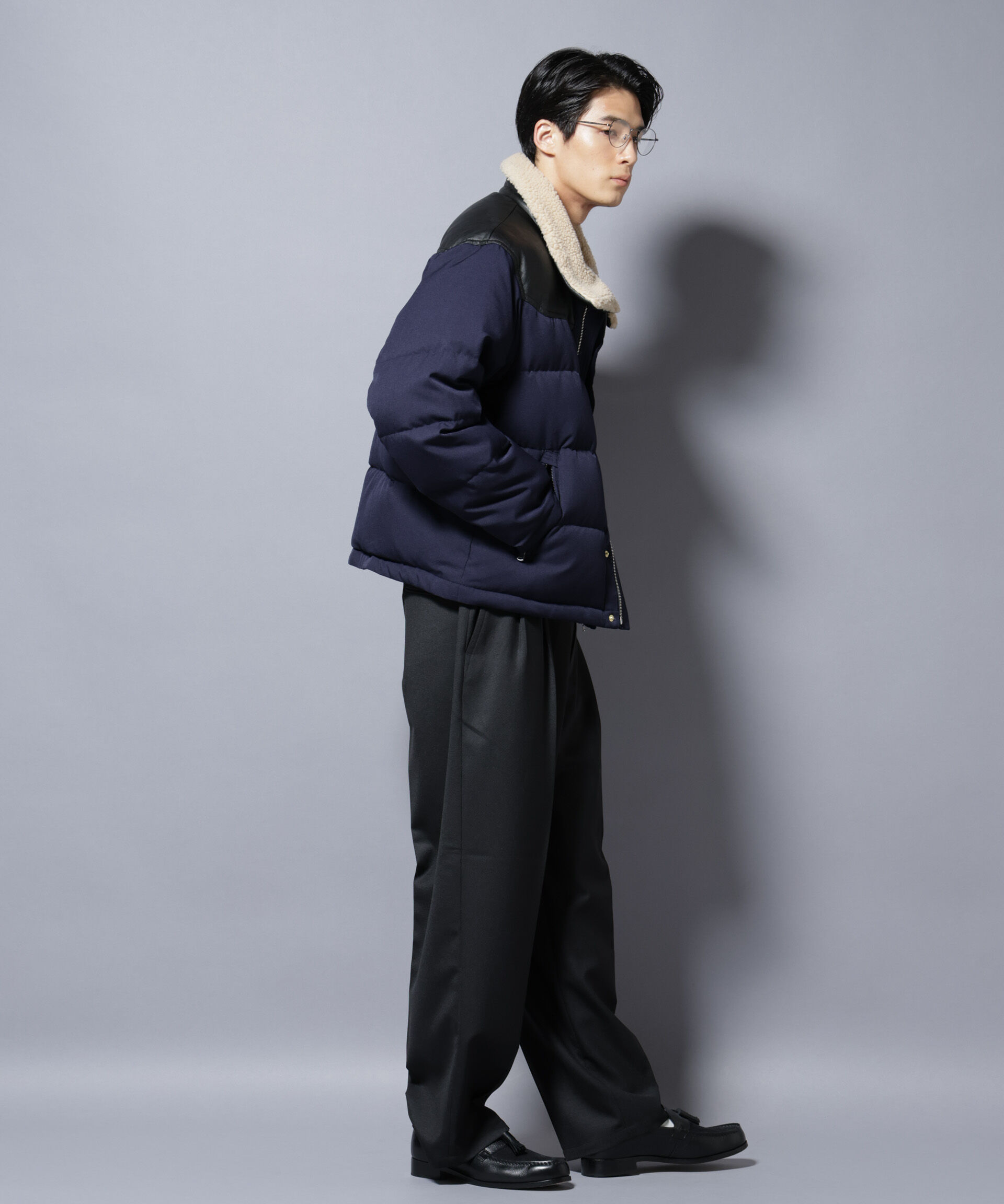 nano･universe「「西川ダウン(R)」ボアカラーサージショートダウン」|ダウン|