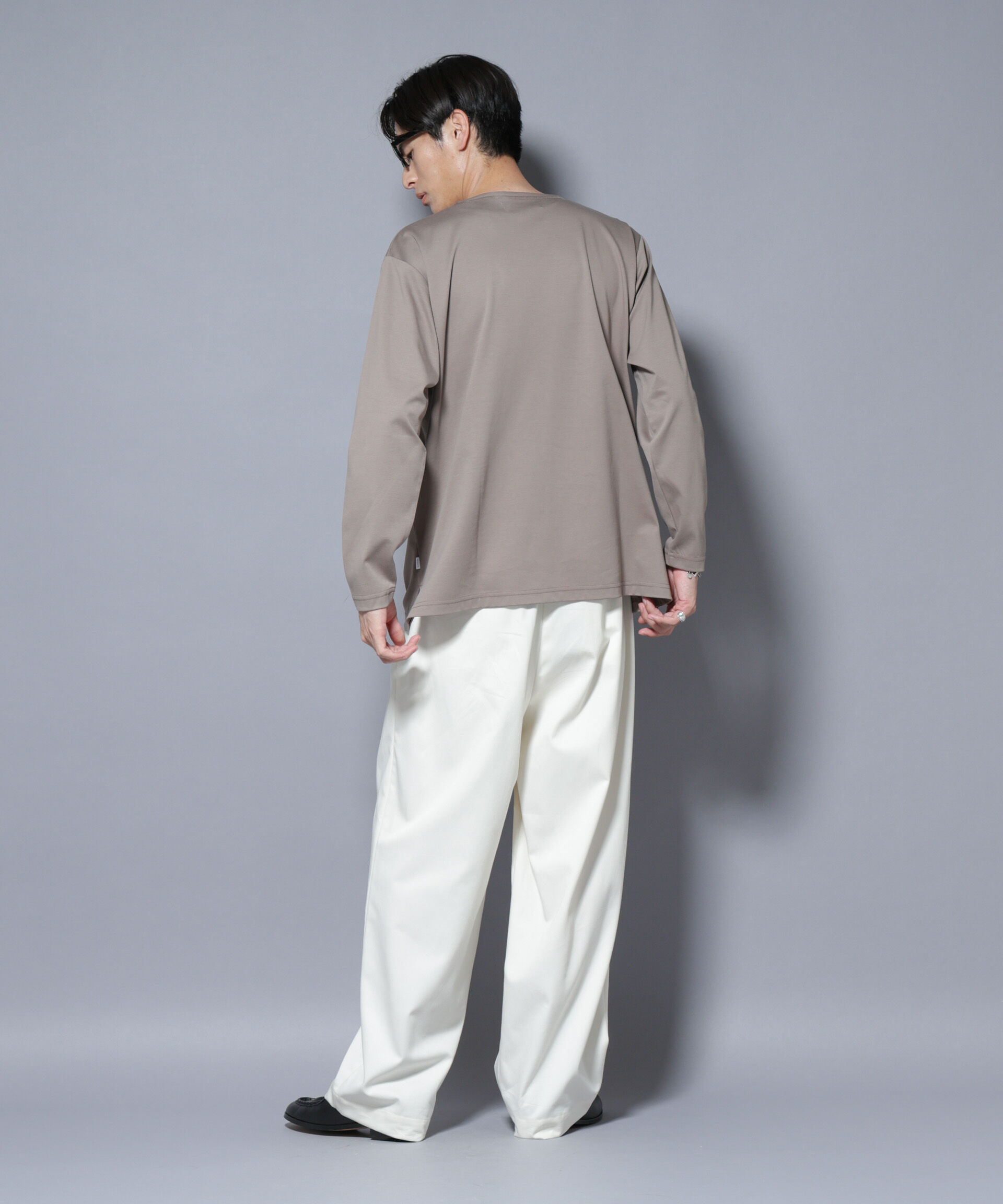 nano･universe「｢NJ/CLUB｣モクロディ ボートネック サイドスリットTシャツ」|Tシャツ・カットソー|