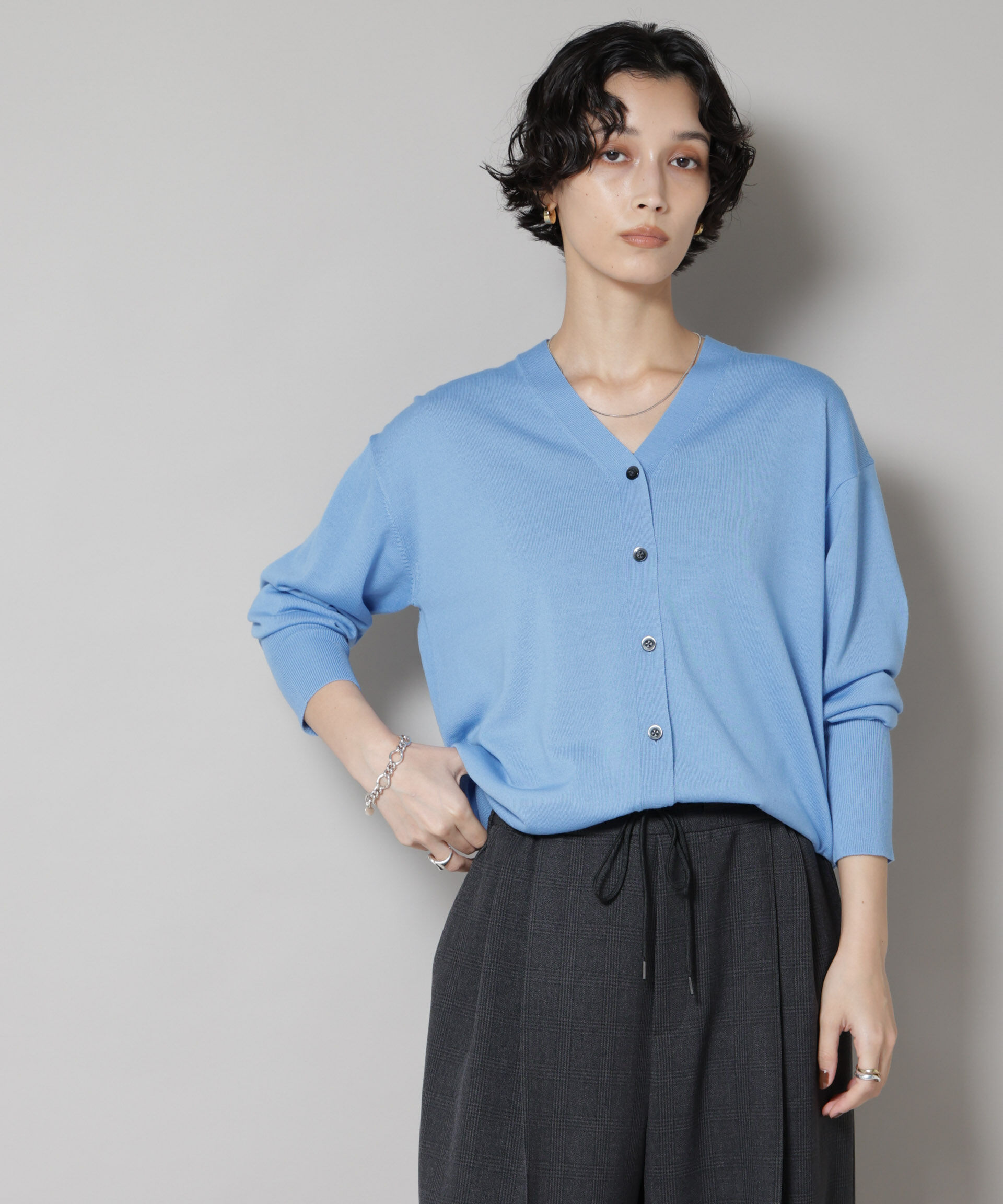 nano･universe「毛玉レスニット2wayカシュクールカーディガン」|ニット・セーター|