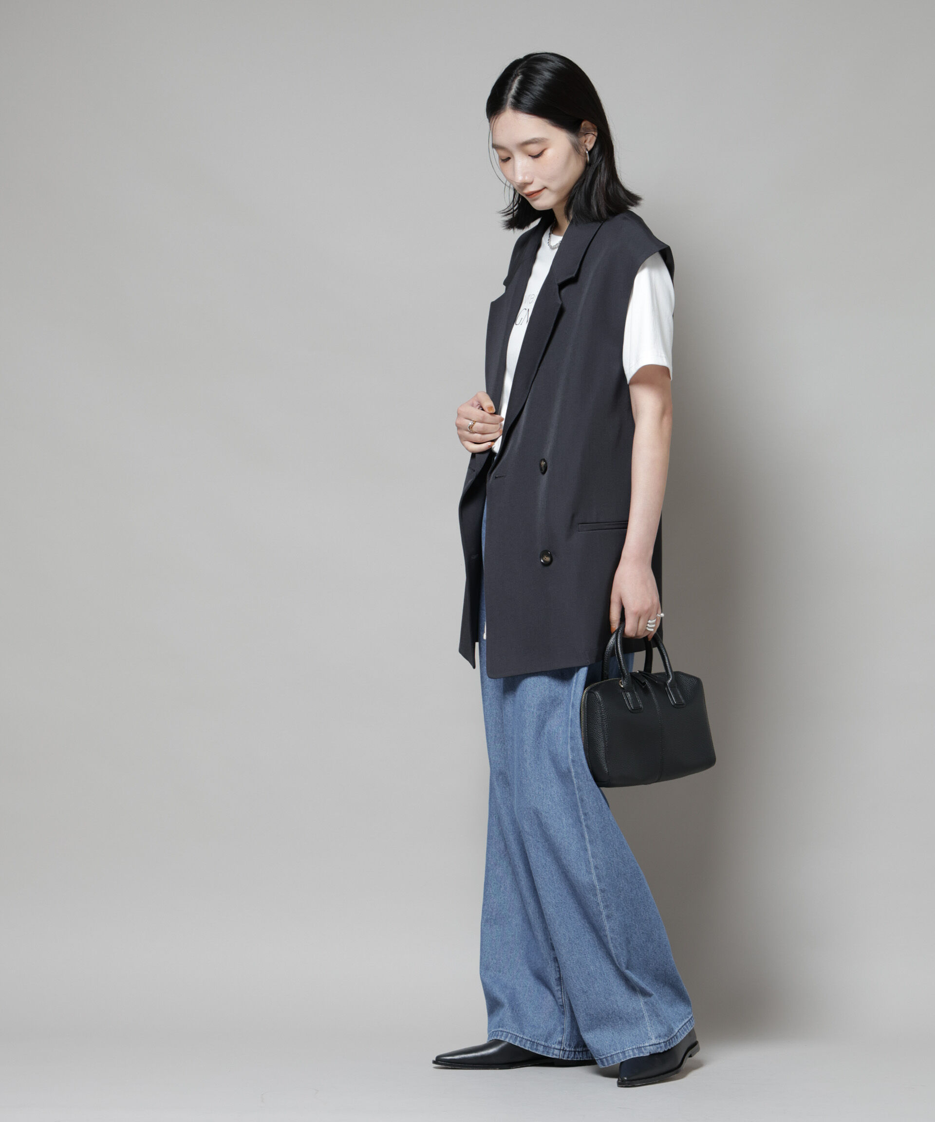 nano･universe「テーラードＷボタンミドルジレ(セットアップ可)」|テーラードジャケット|