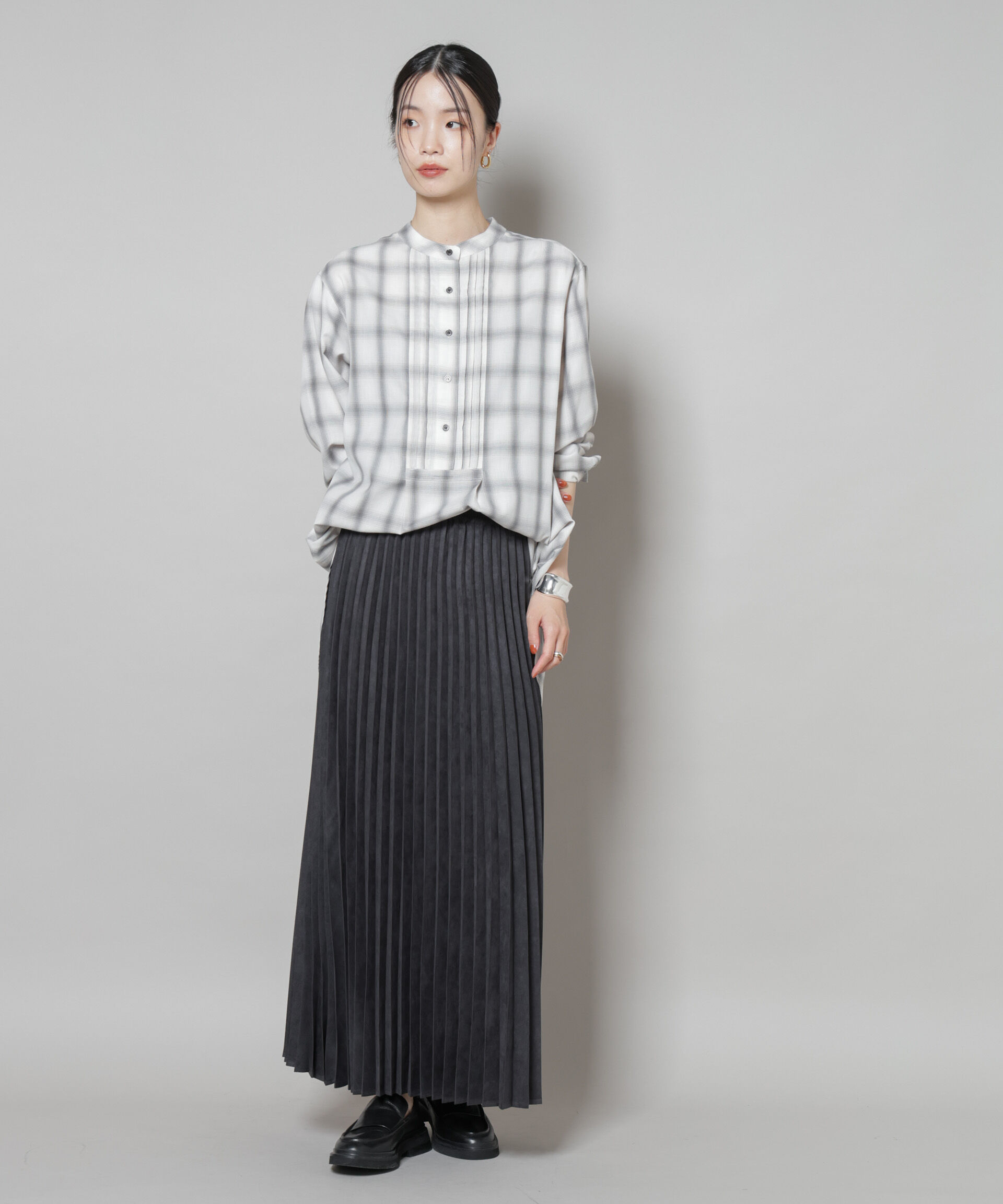 nano･universe「フェイクスエードプリーツスカート(セットアップ可)」|スカート|