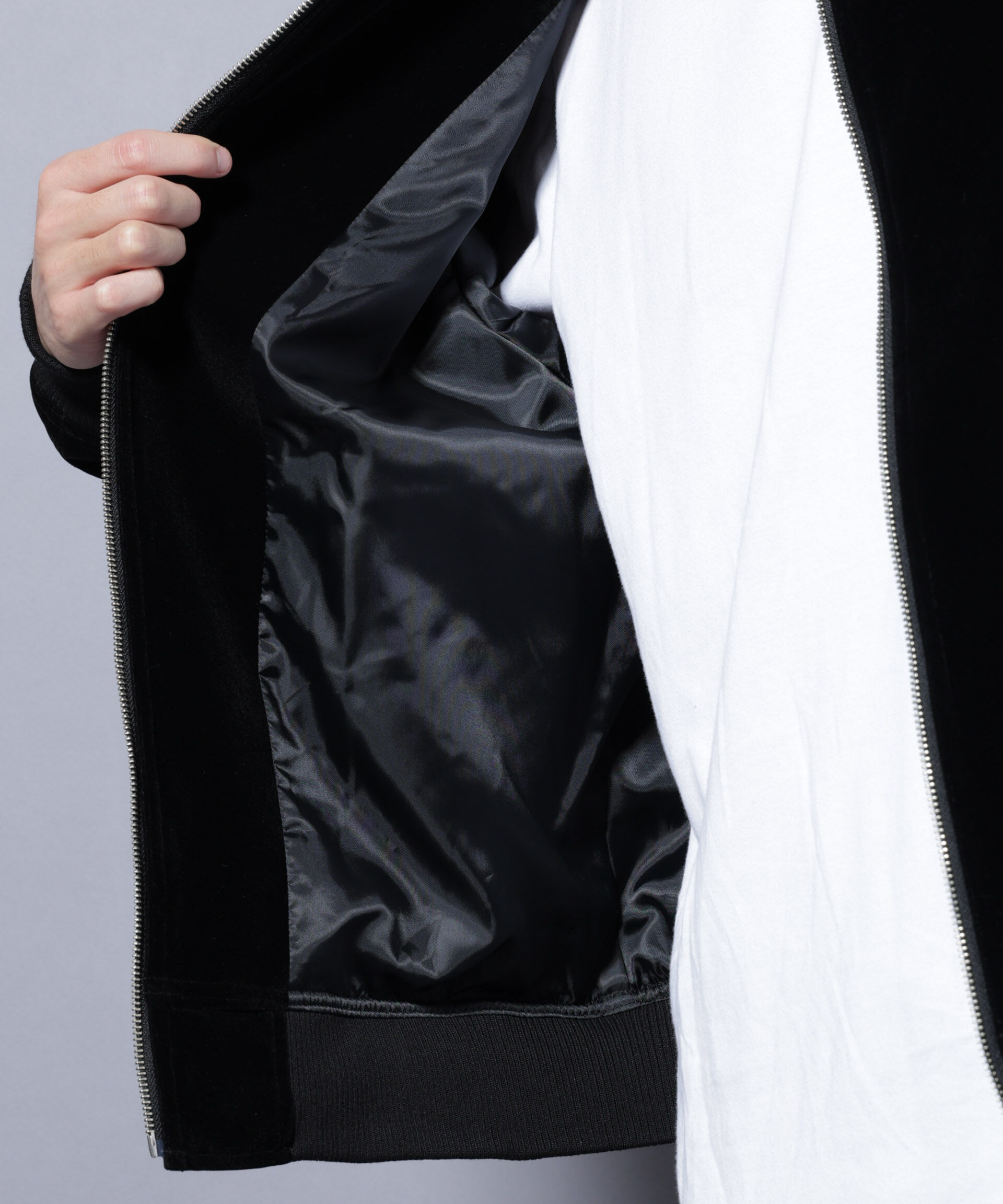 nano･universe「ベロア MA-1」|ブルゾン・スタジャン|