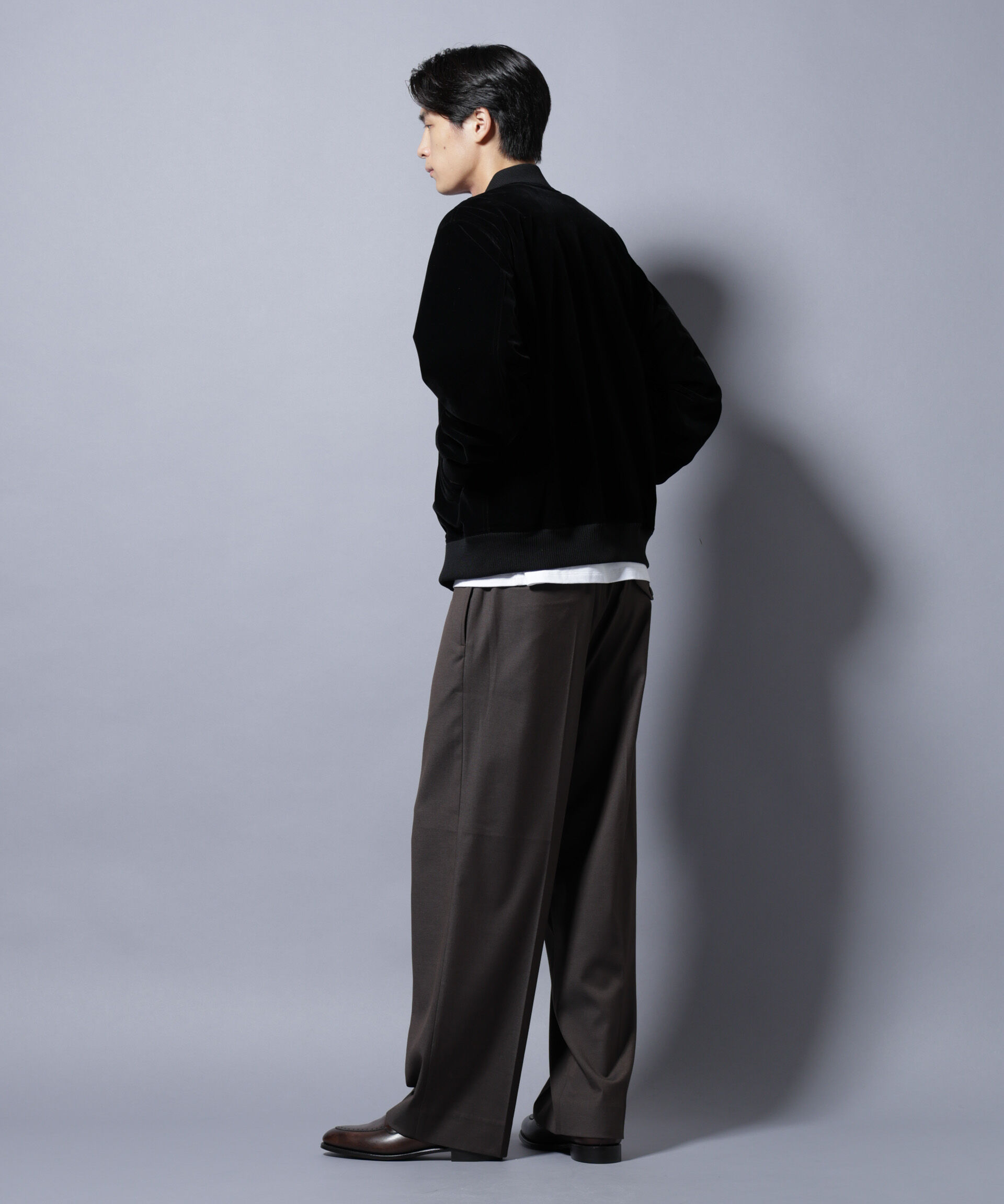 nano･universe「ベロア MA-1」|ブルゾン・スタジャン|