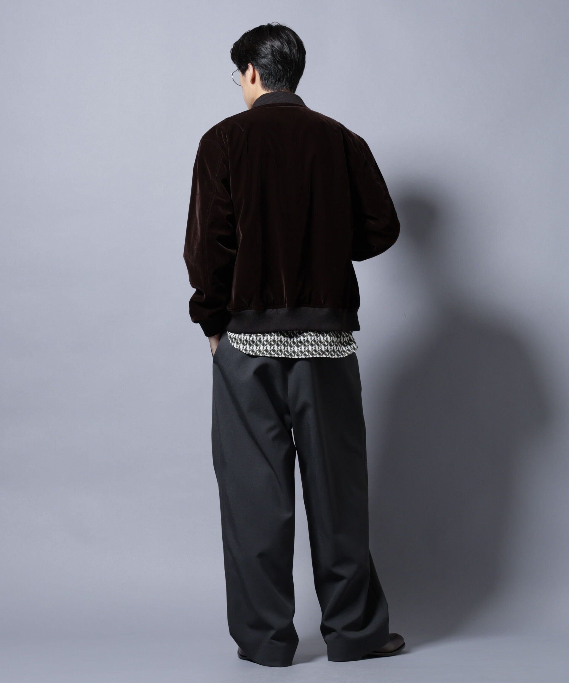 nano･universe「ベロア MA-1」|ブルゾン・スタジャン|