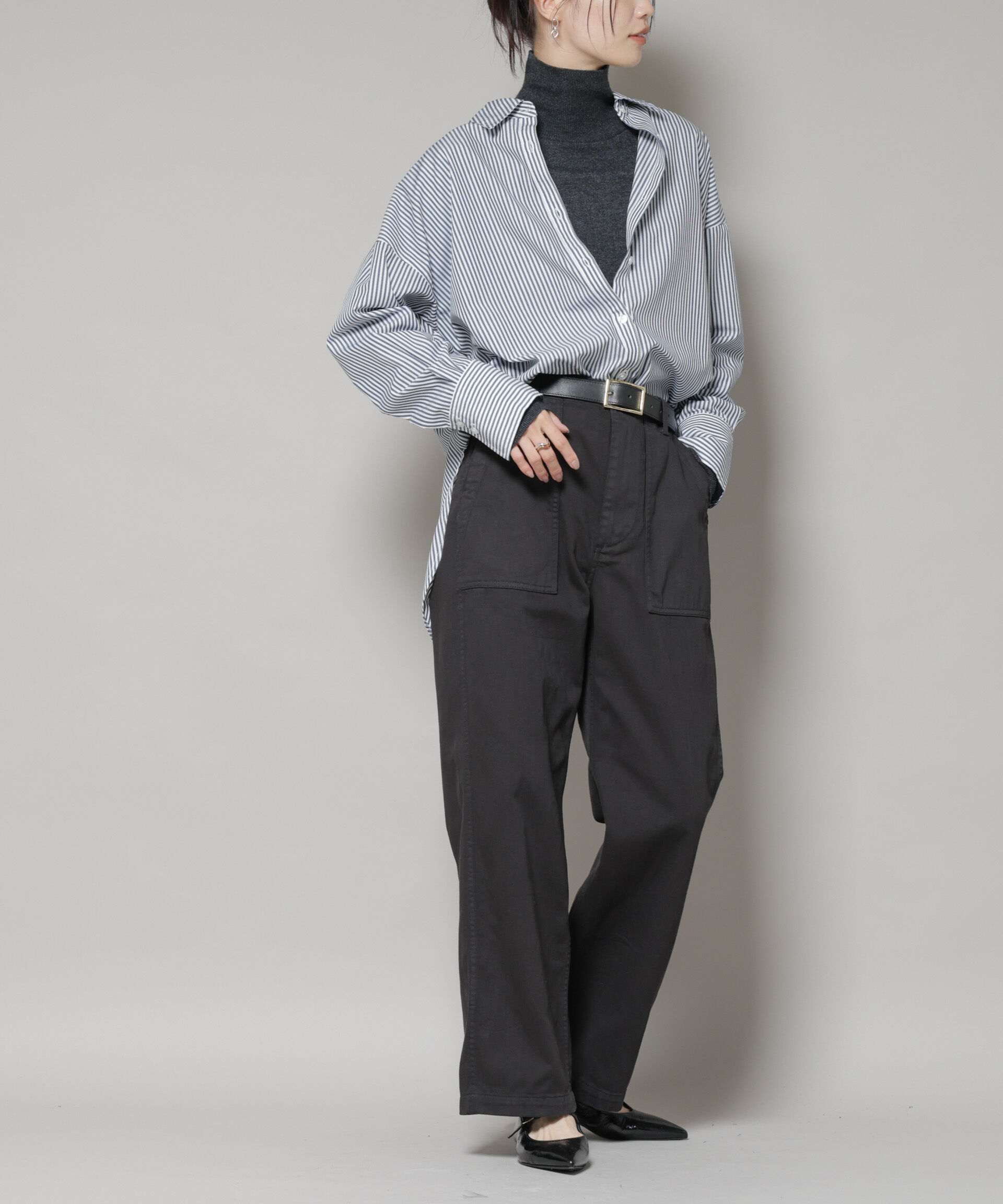 nano･universe「ベイカーパンツ」|チノ|ブラック