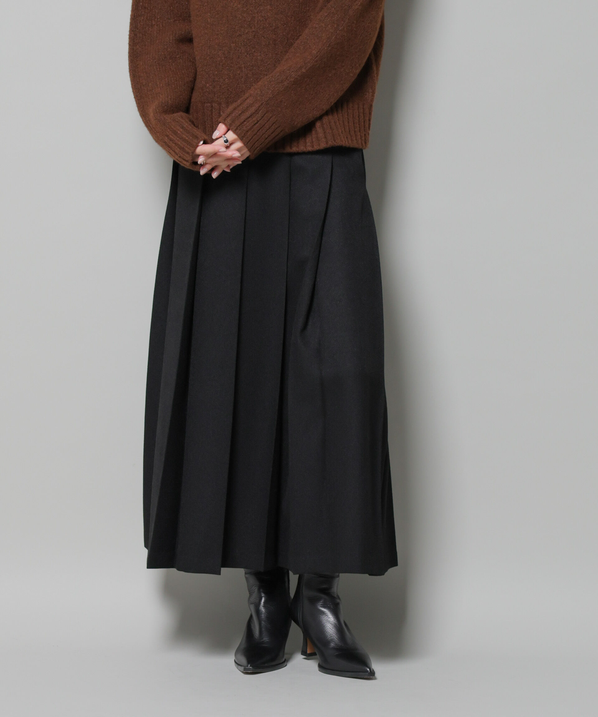 nano･universe「ワイドプリーツロングスカート」|スカート|