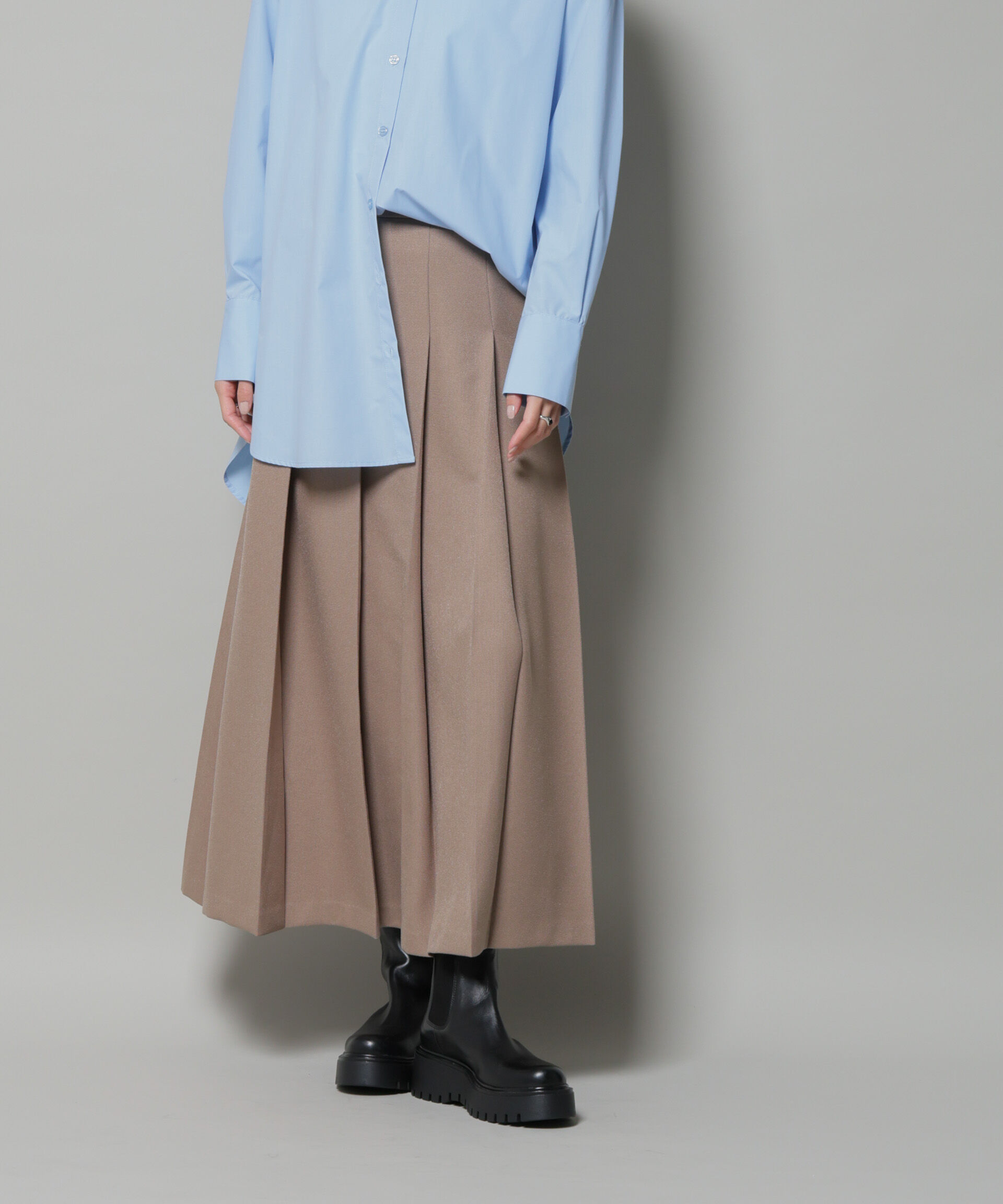 nano･universe「ワイドプリーツロングスカート」|スカート|