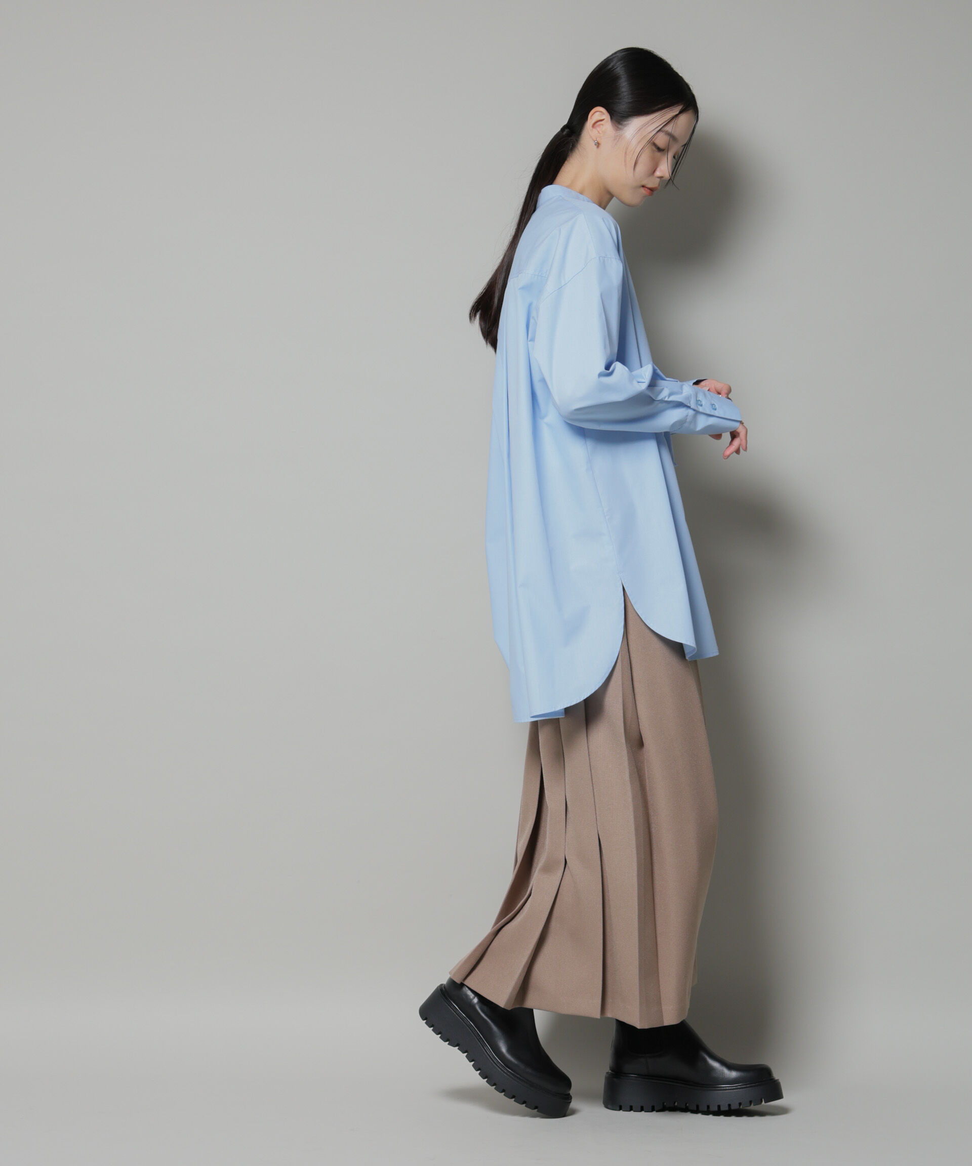 nano･universe「ワイドプリーツロングスカート」|スカート|