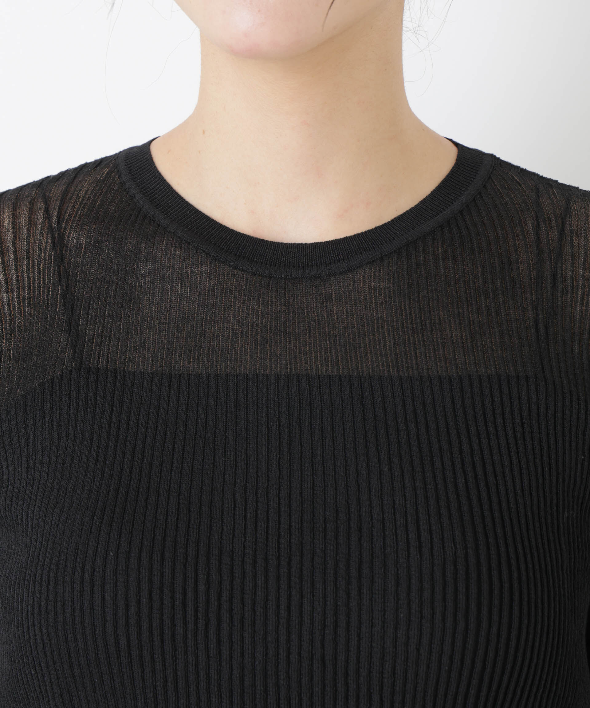 nano･universe「シアーリブフリルカフニット」|ニット・セーター|