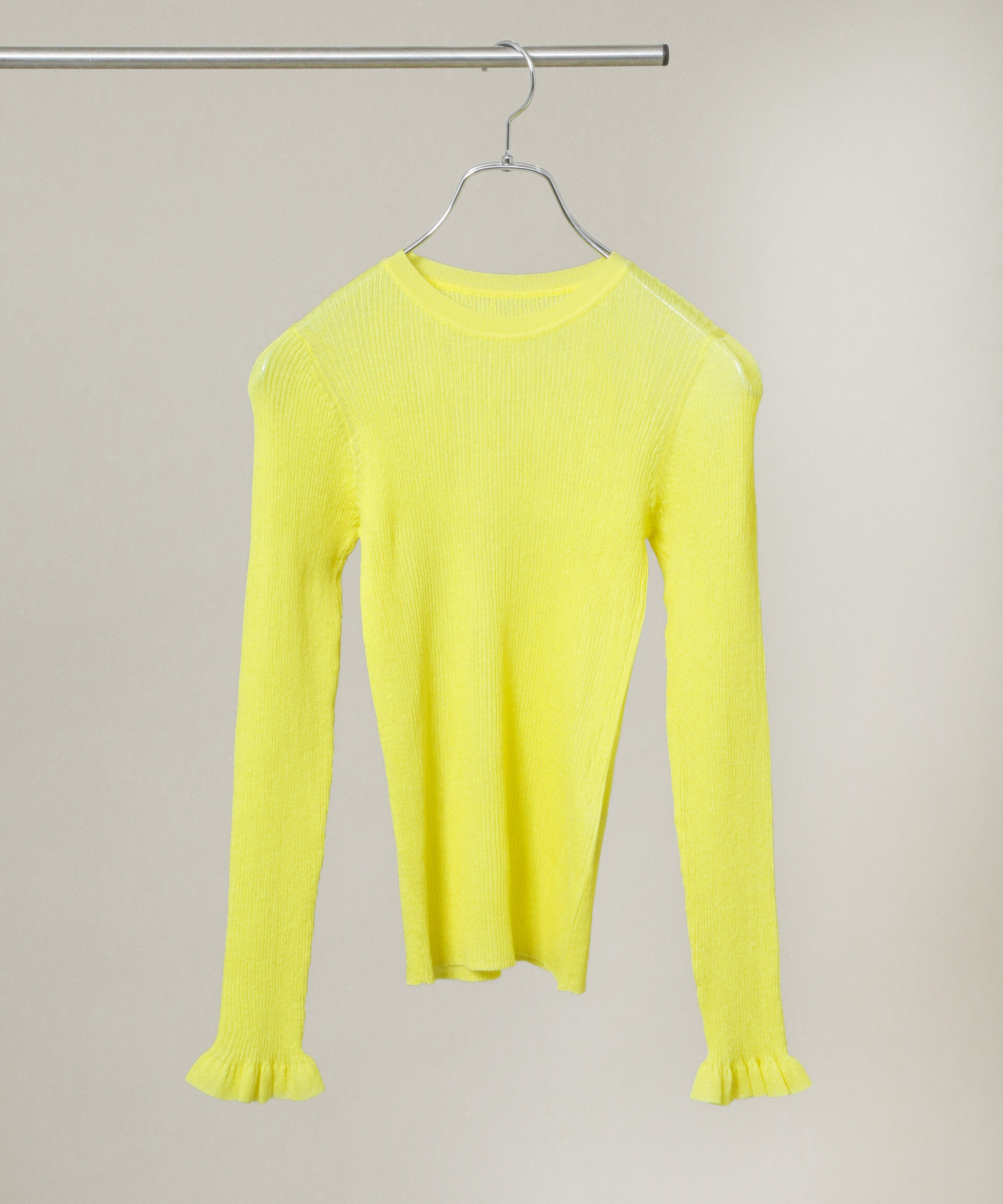 nano･universe「シアーリブフリルカフニット」|ニット・セーター|