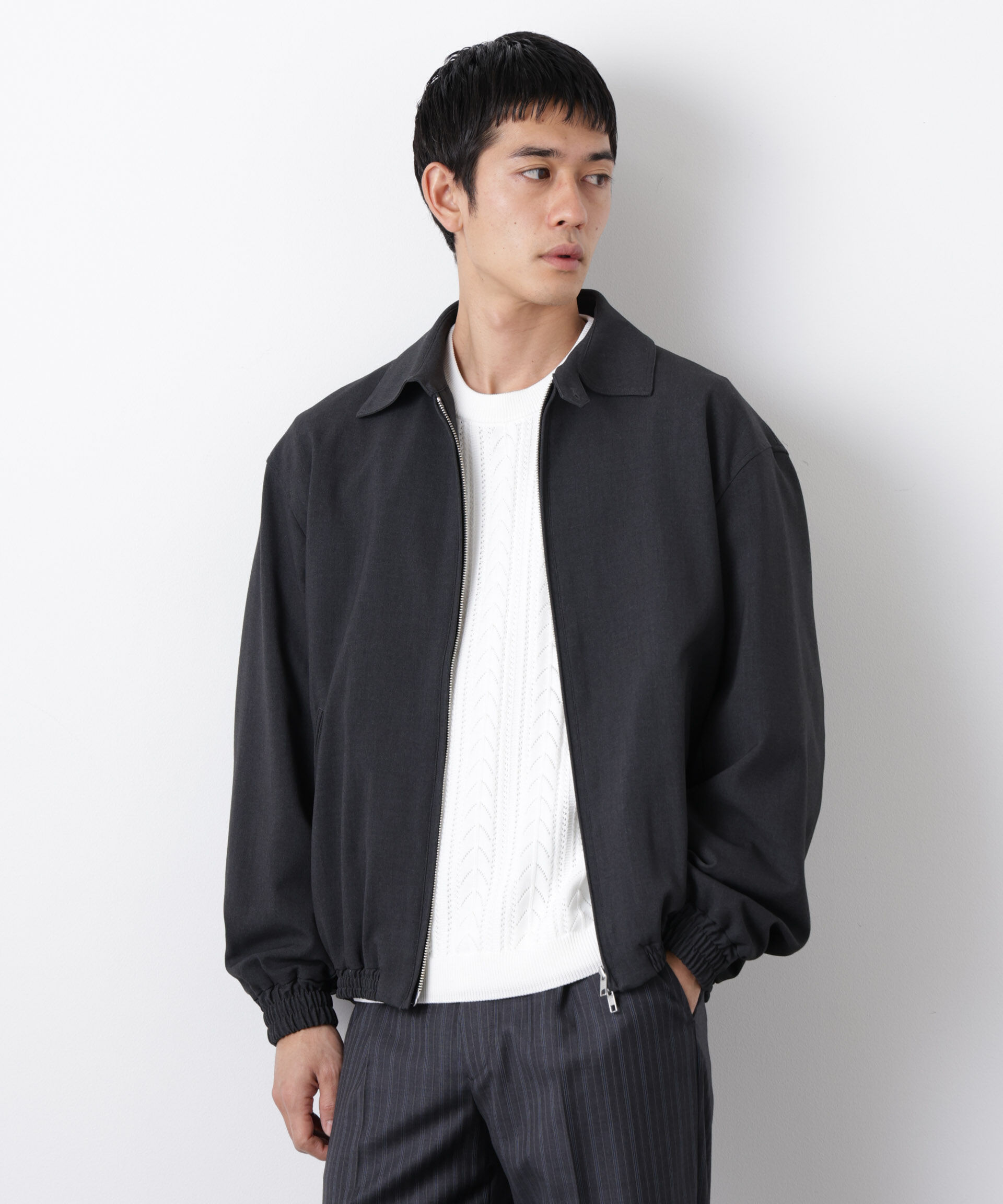 nano･universe「「モダンコンフォート」TRビックタックギャザーブルゾン」|ブルゾン・スタジャン|