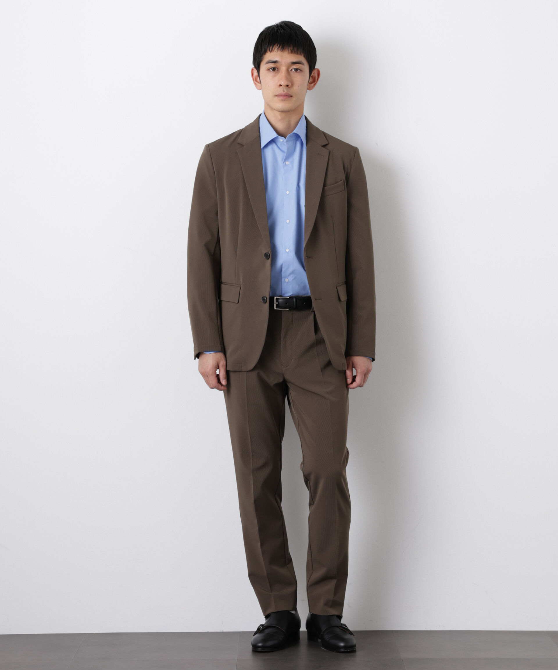 nano･universe「｢Damerino｣コードレーンストレッチセットアップ」|スーツ|ブラウン