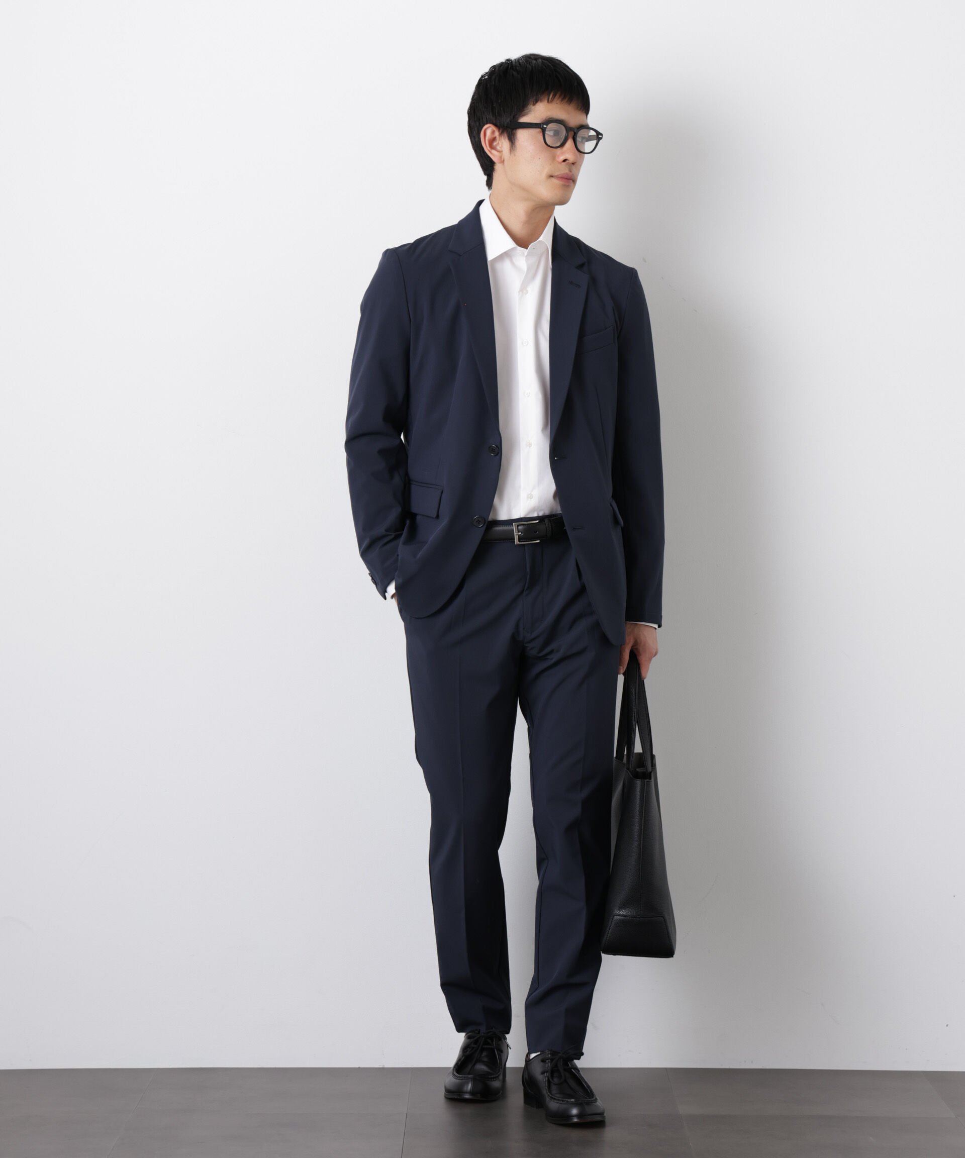 nano･universe「｢Damerino｣コードレーンストレッチセットアップ」|スーツ|ネイビー