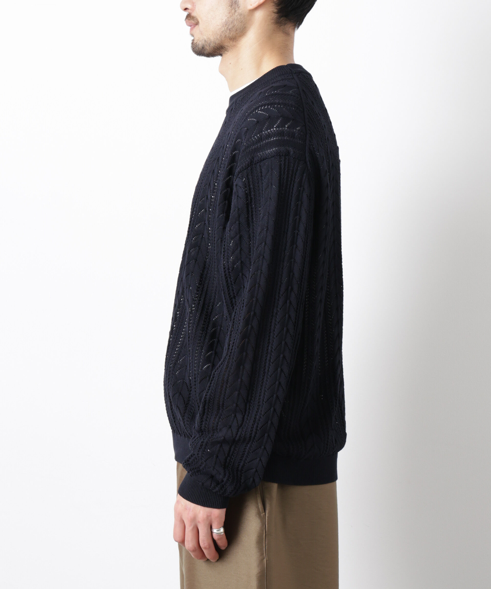 nano･universe「｢ASSEMBLANC｣コードヤーンシアーケーブルニット」|ニット・セーター|