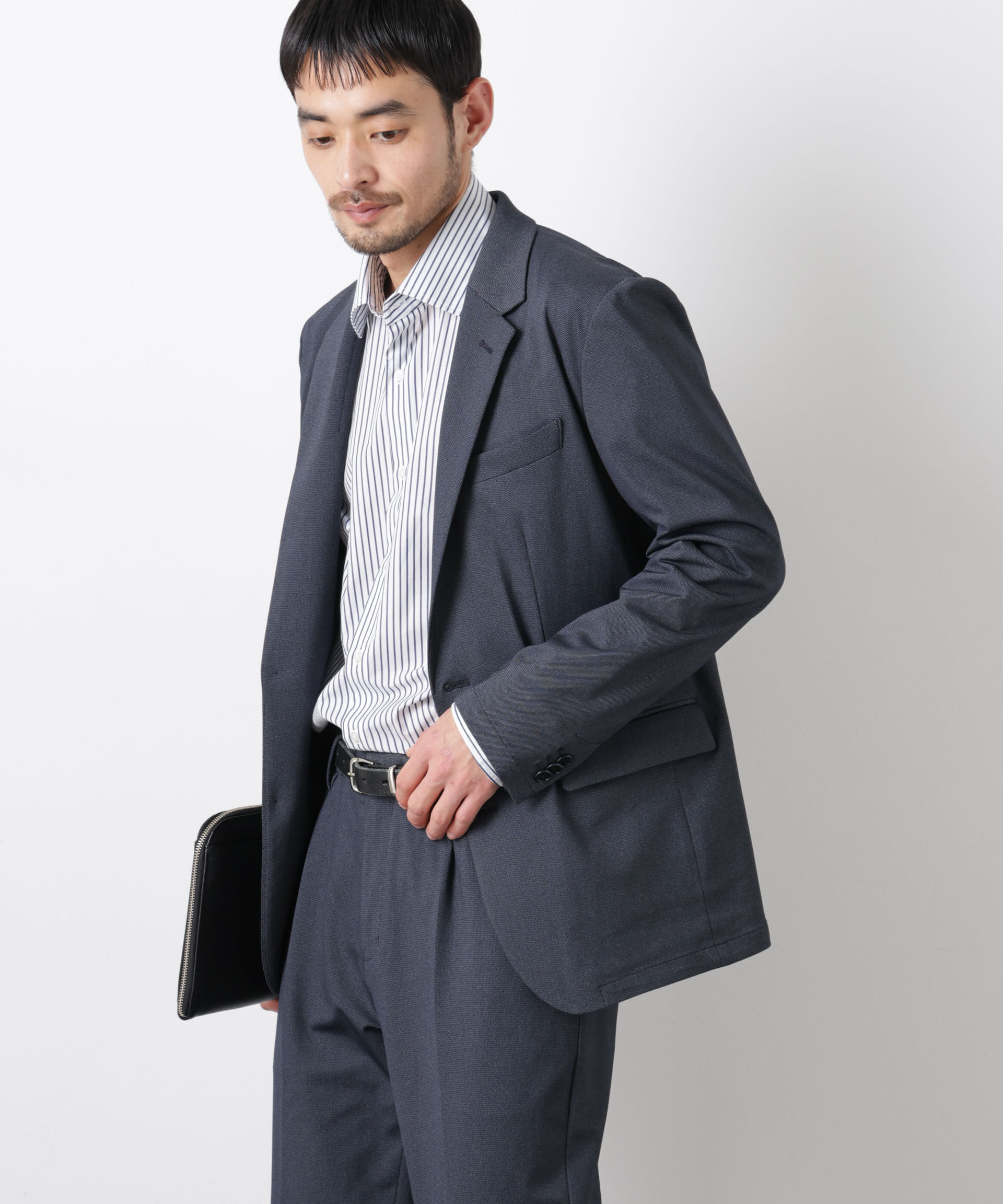 nano･universe「｢Damerino｣ 軽量ジャージーデニムライクストレッチセットアップ」|スーツ|