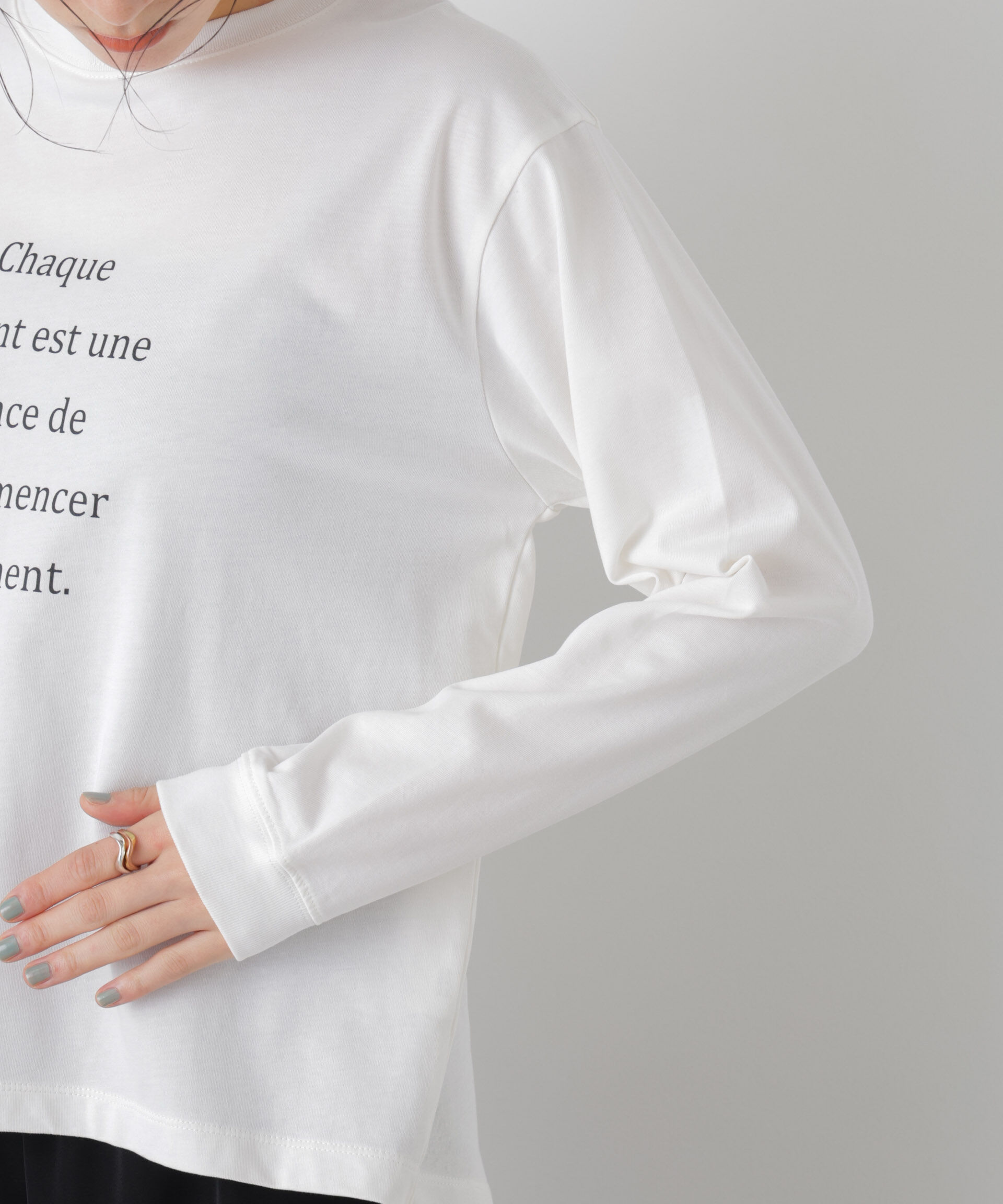 nano･universe「ロゴプリントロングスリーブTシャツ」|Tシャツ・カットソー|