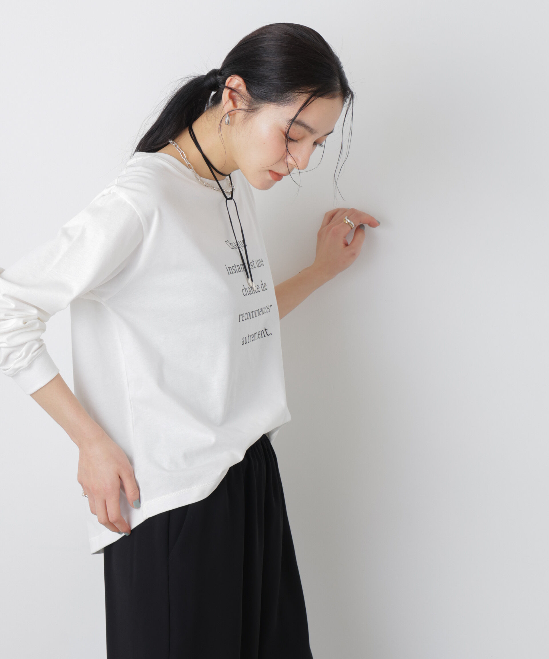 nano･universe「ロゴプリントロングスリーブTシャツ」|Tシャツ・カットソー|