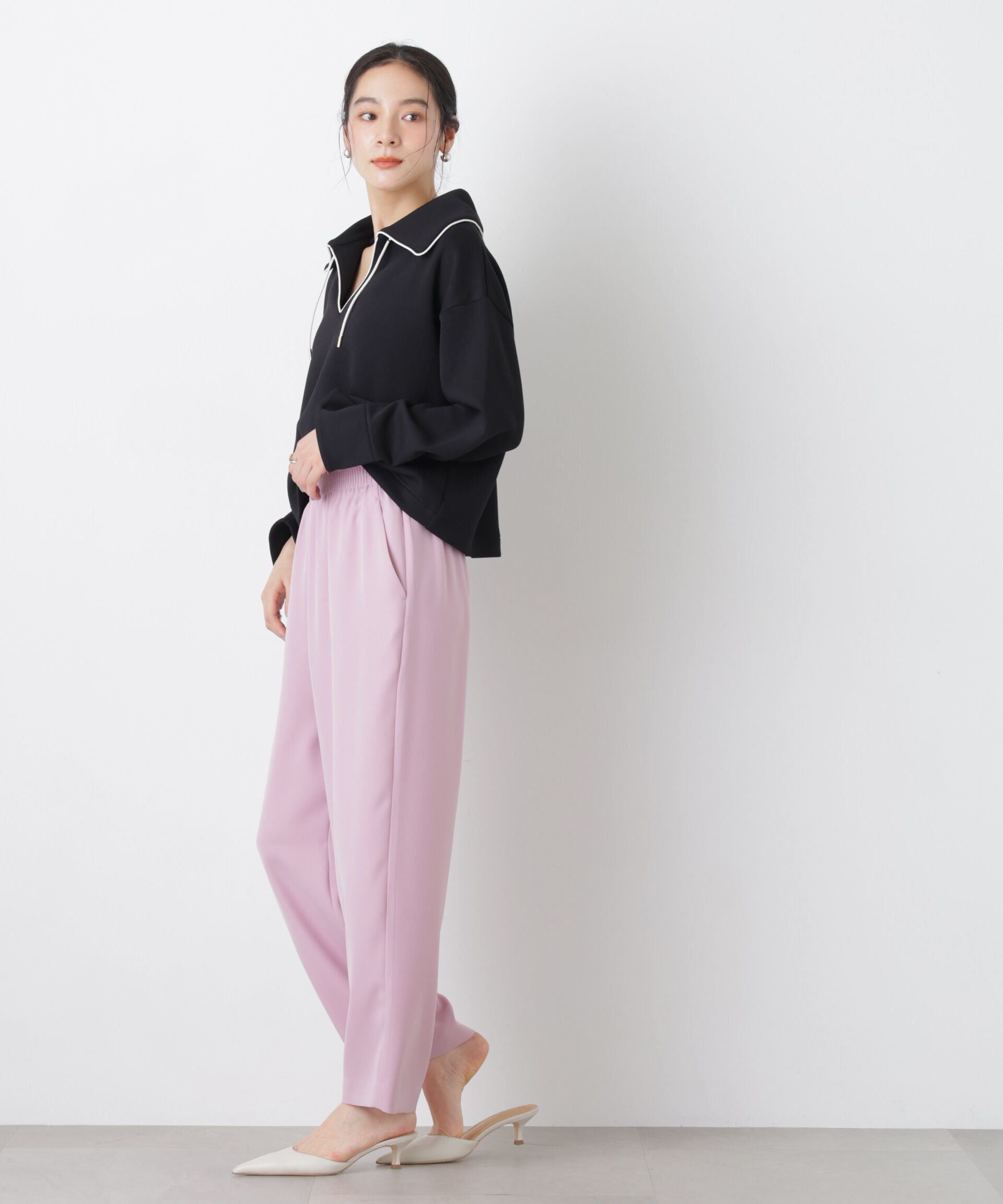 nano･universe「ダブルクロスイージーコクーンパンツ」|チノ|