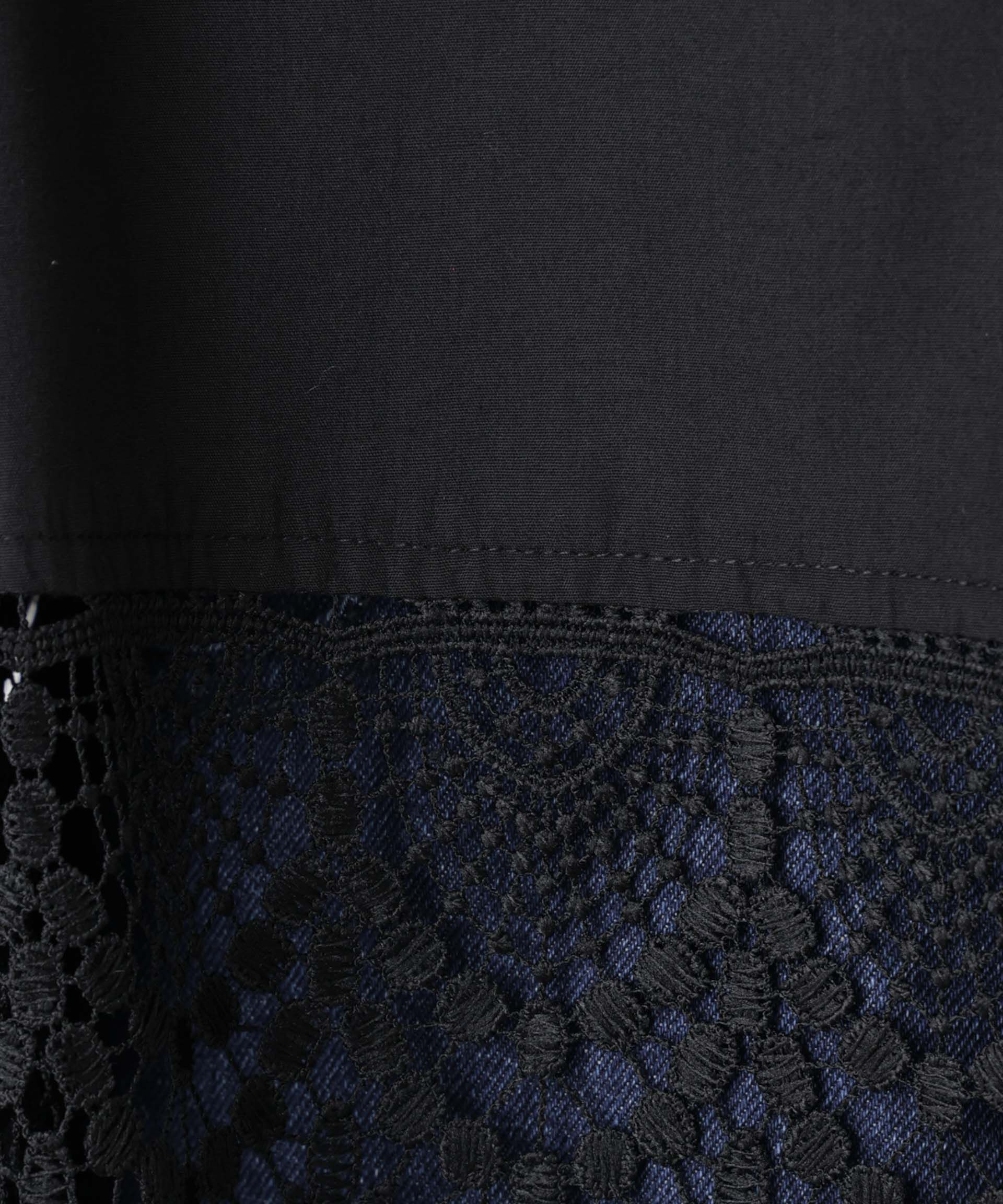 nano･universe「スカラレースコンビスタンドカラーシャツ」|シャツ・ブラウス|