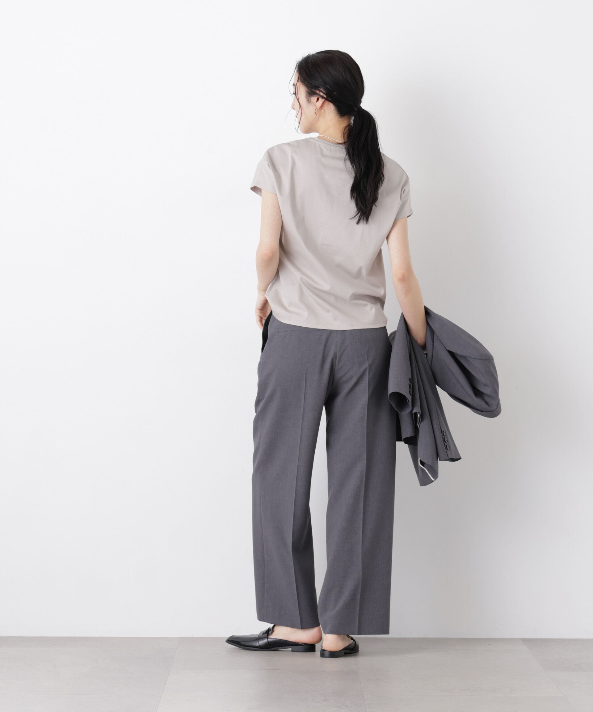 nano･universe「ライトファンクションタックセミワイドパンツ(セットアップ可)」|チノ|